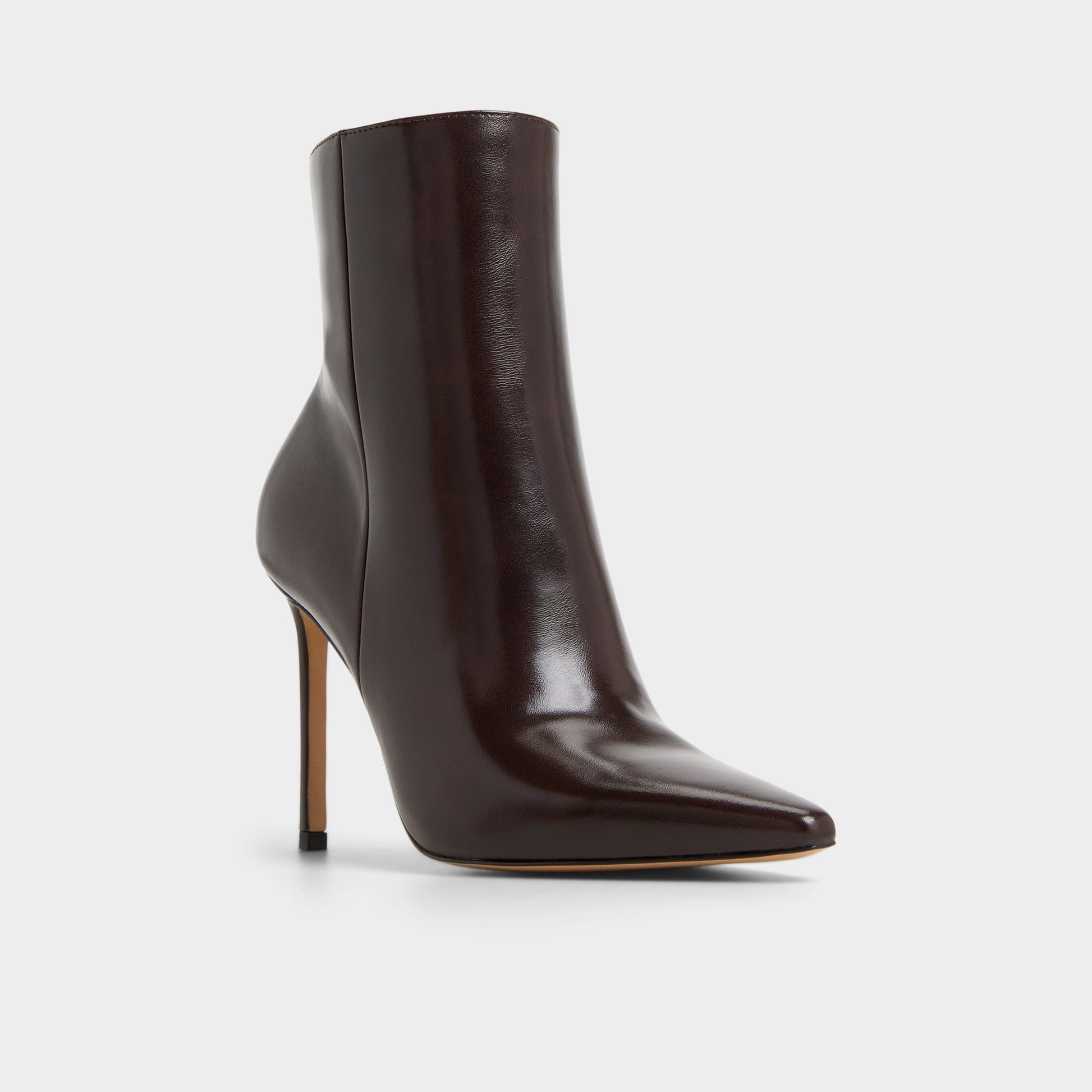 Three-quarter angle of Dark brown Guavaberry Ankle boot's front side