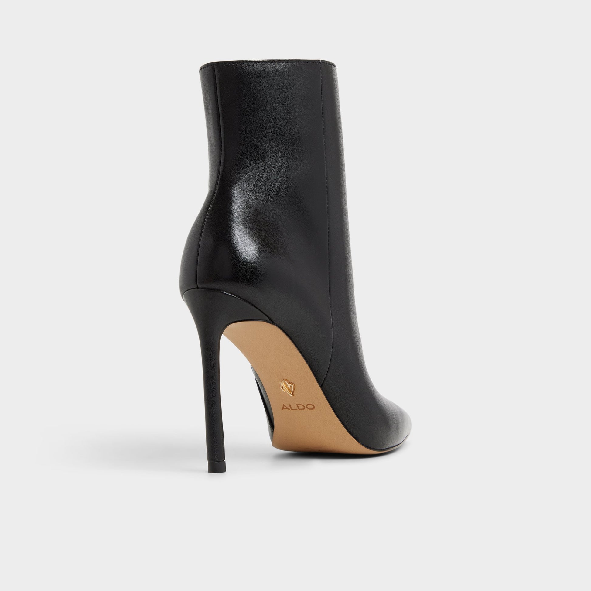 Three-quarter angle of Black Guavaberry Ankle boot's back side