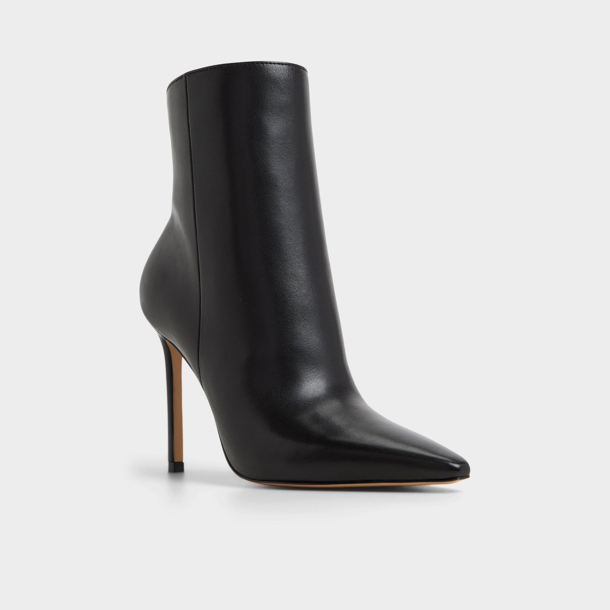 Three-quarter angle of Black Guavaberry Ankle boot's front side