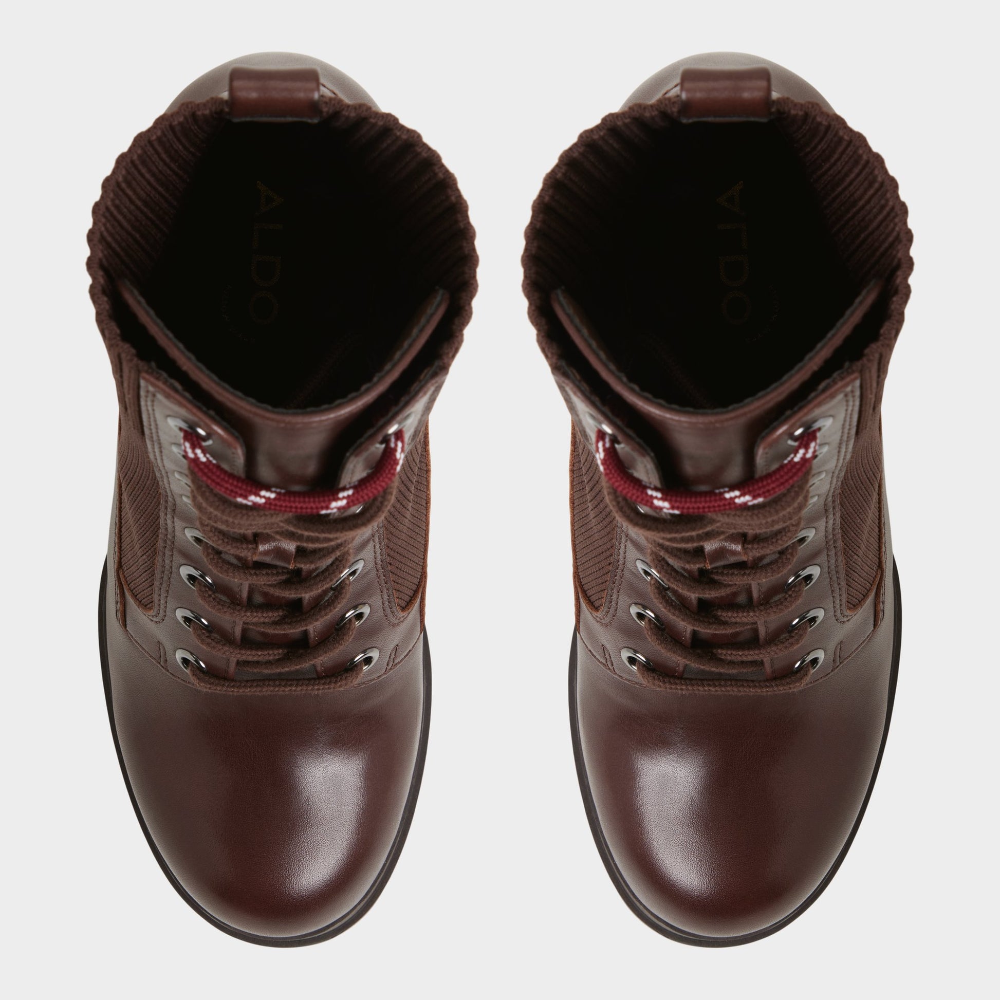 Top-down view of the Other Brown Rebellious Combat ankle boot