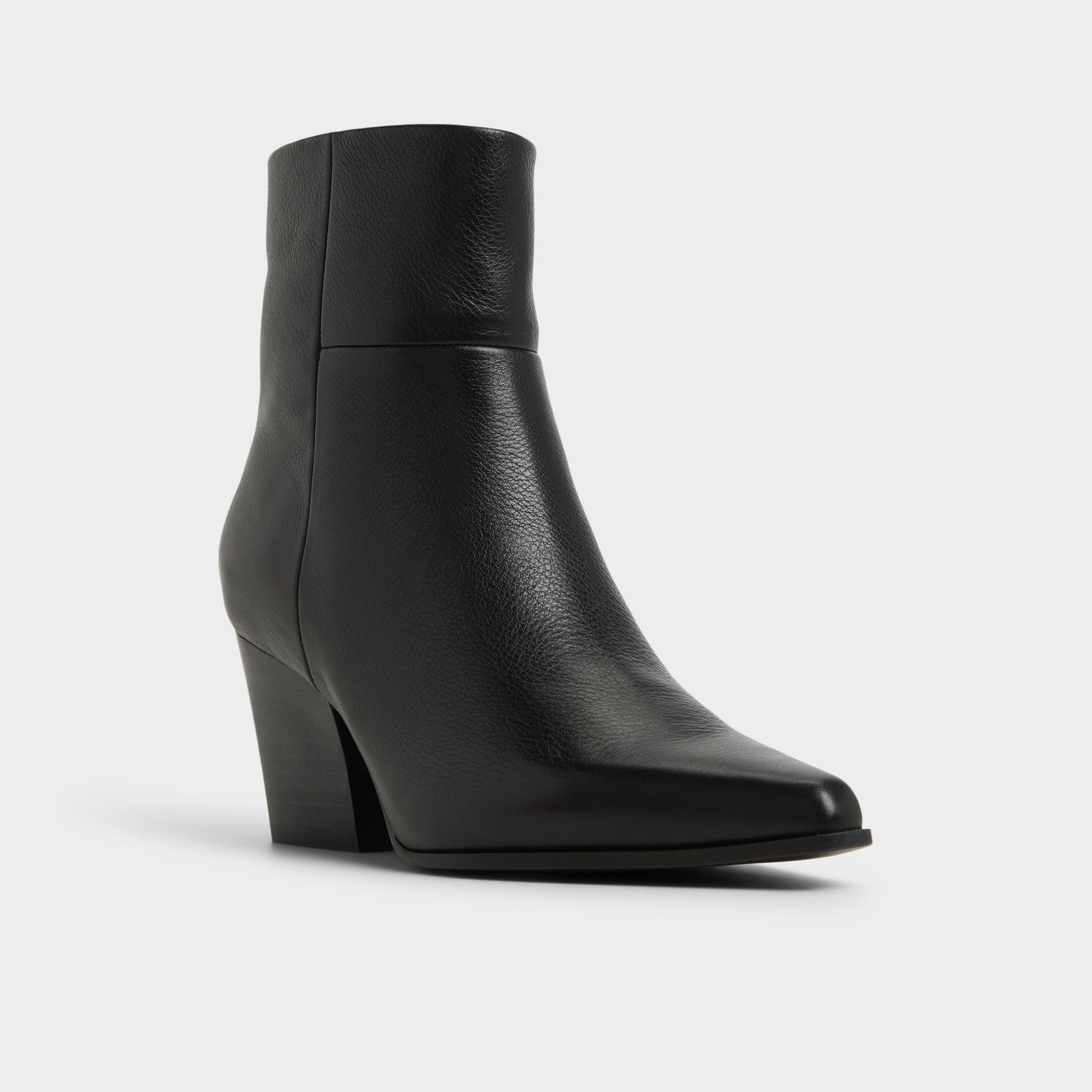 Three-quarter angle of Black Shanah Ankle boot's front side