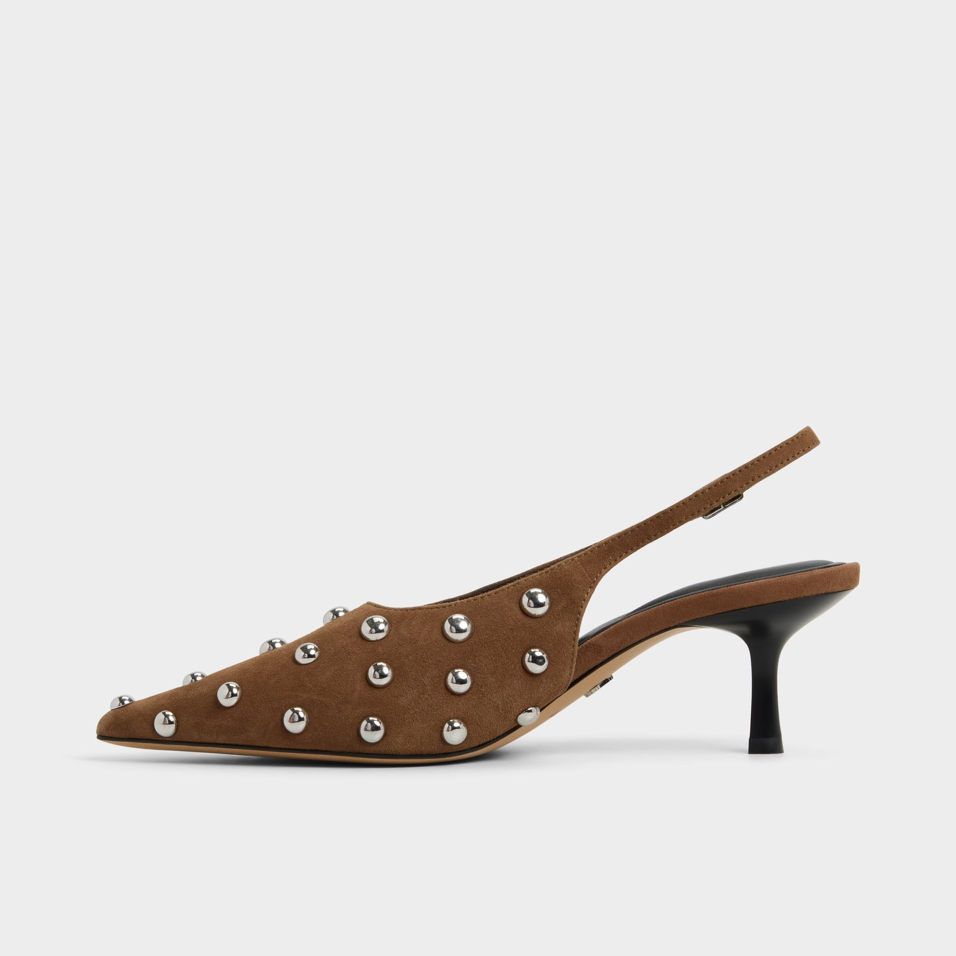Side view of Other Green Naiarah Slingback heel