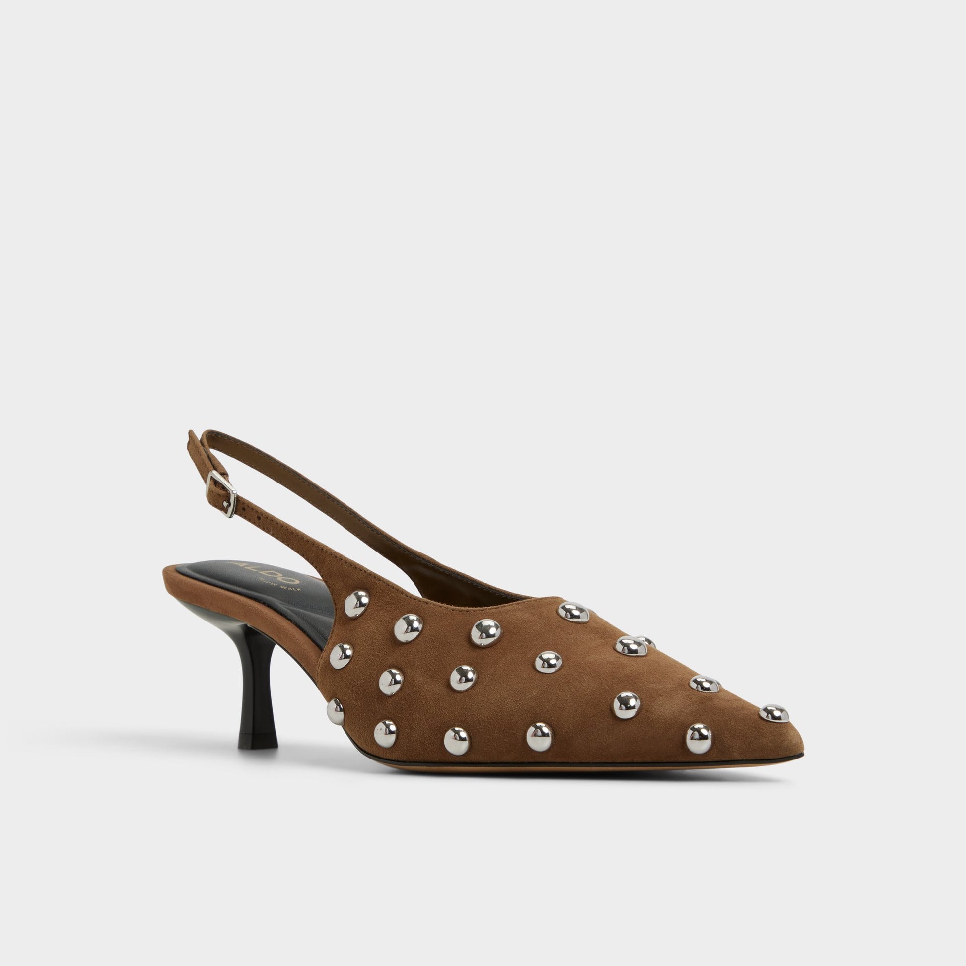 Three-quarter angle of Other Green Naiarah Slingback heel's front side