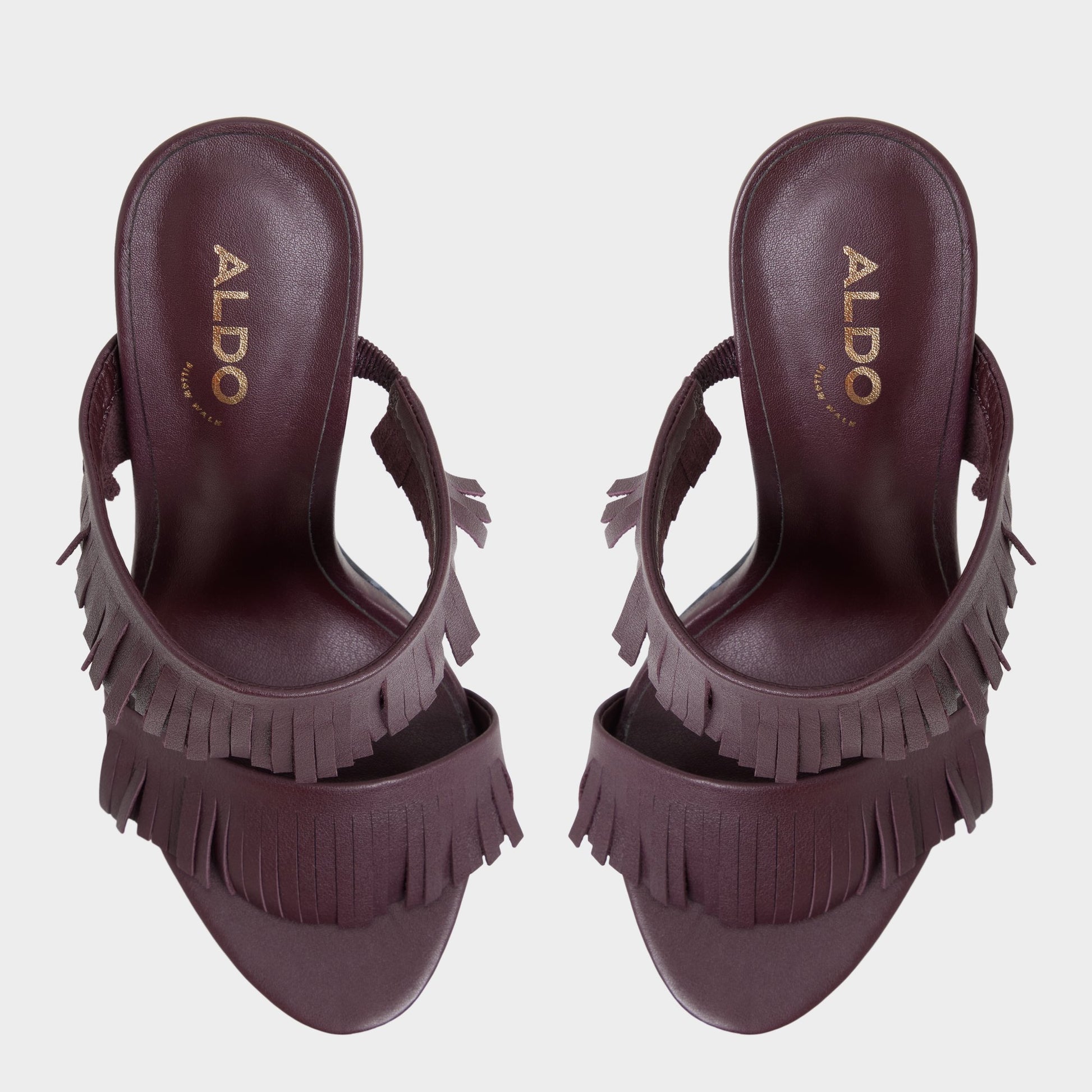 Top-down view of the Bordo Nahanie Heeled mule