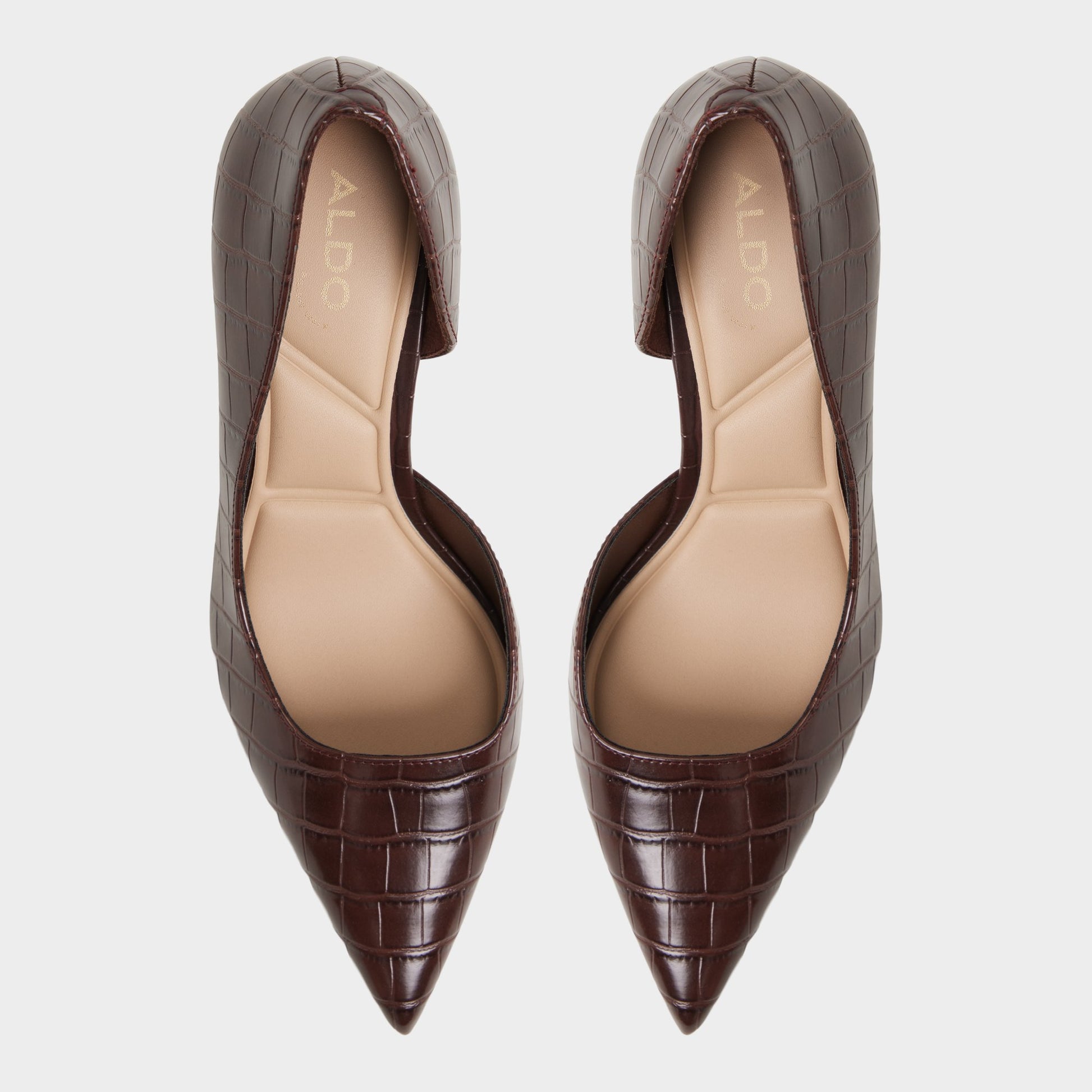 Top-down view of the Dark brown Livianna Pump