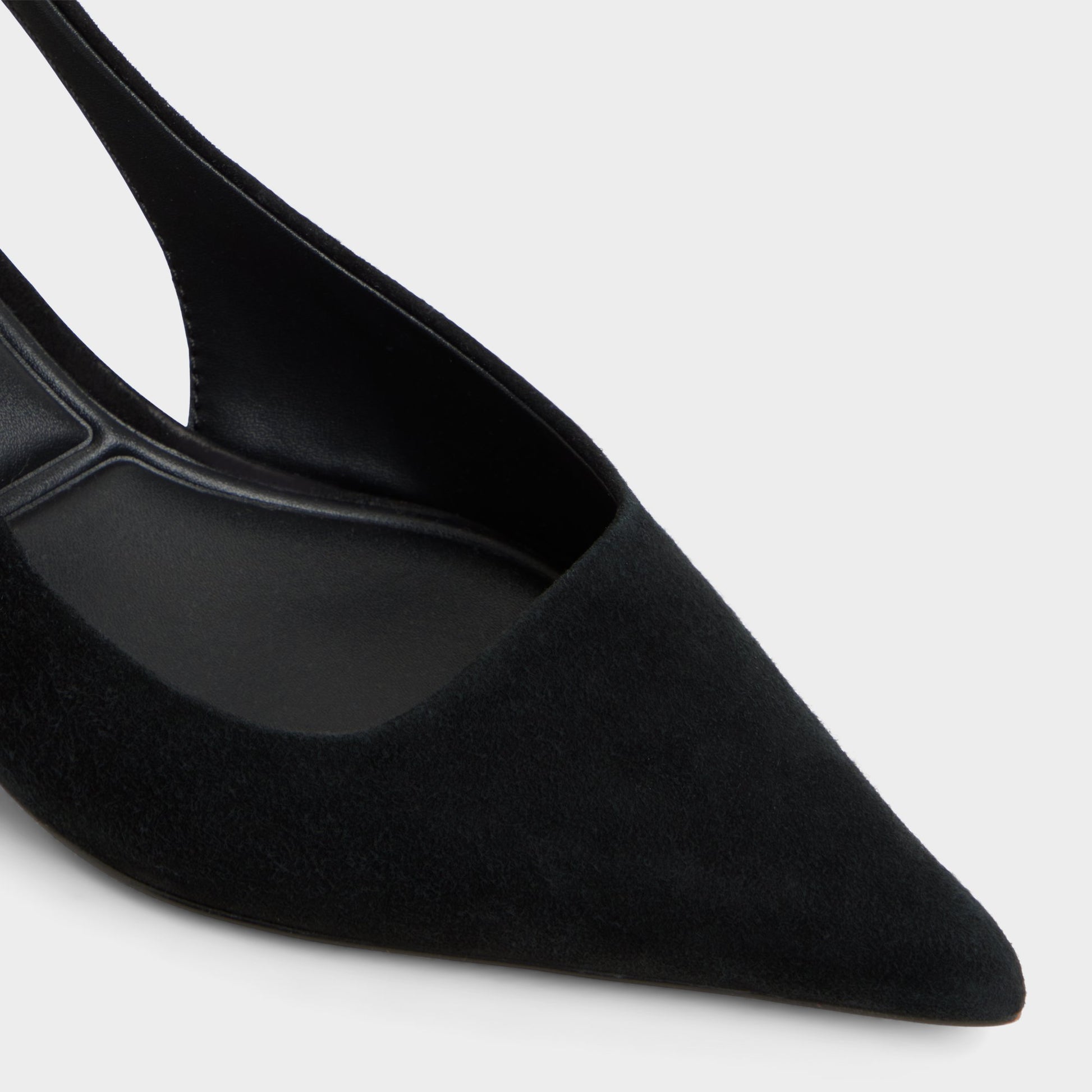 Close-up of the Black Leane Slingback heel