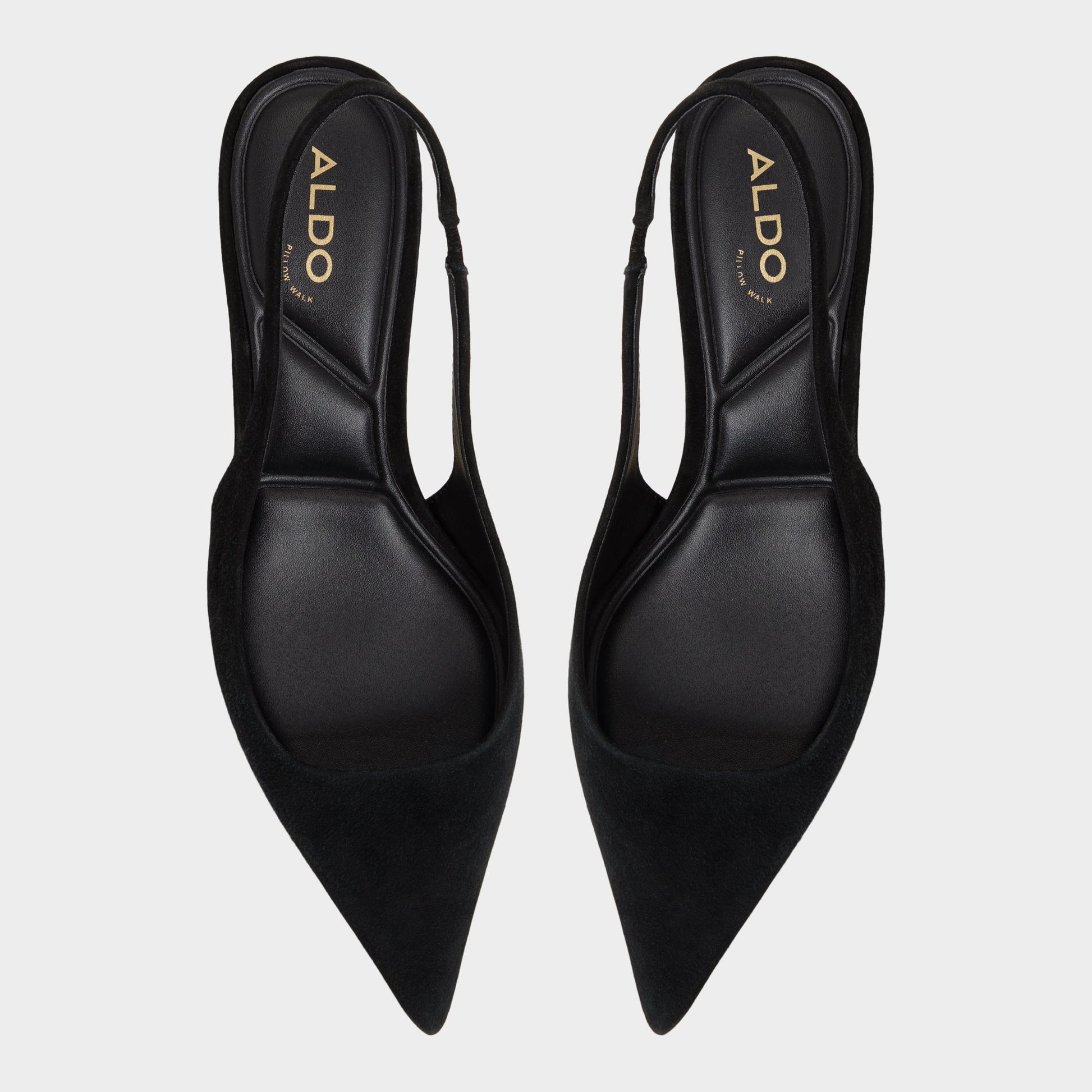 Top-down view of the Black Leane Slingback heel
