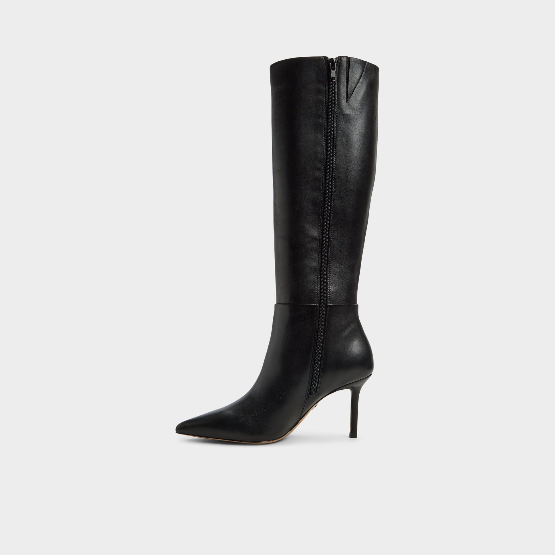Side view of Black Saphiria Knee-high boot