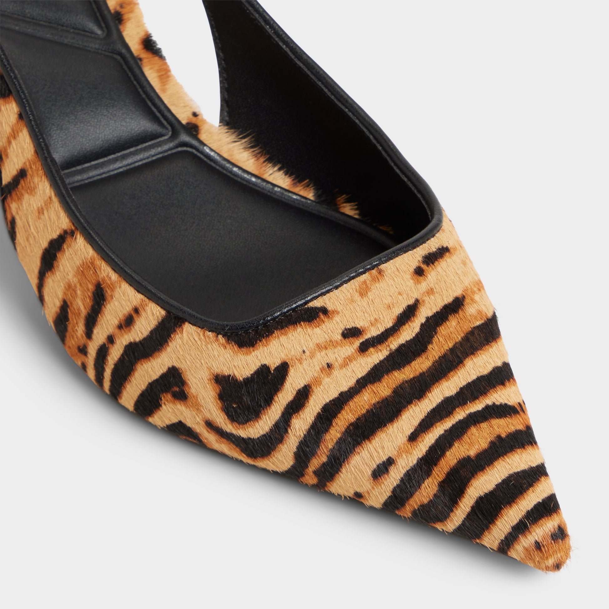 Close-up of the Open Brown Leanah Slingback heel