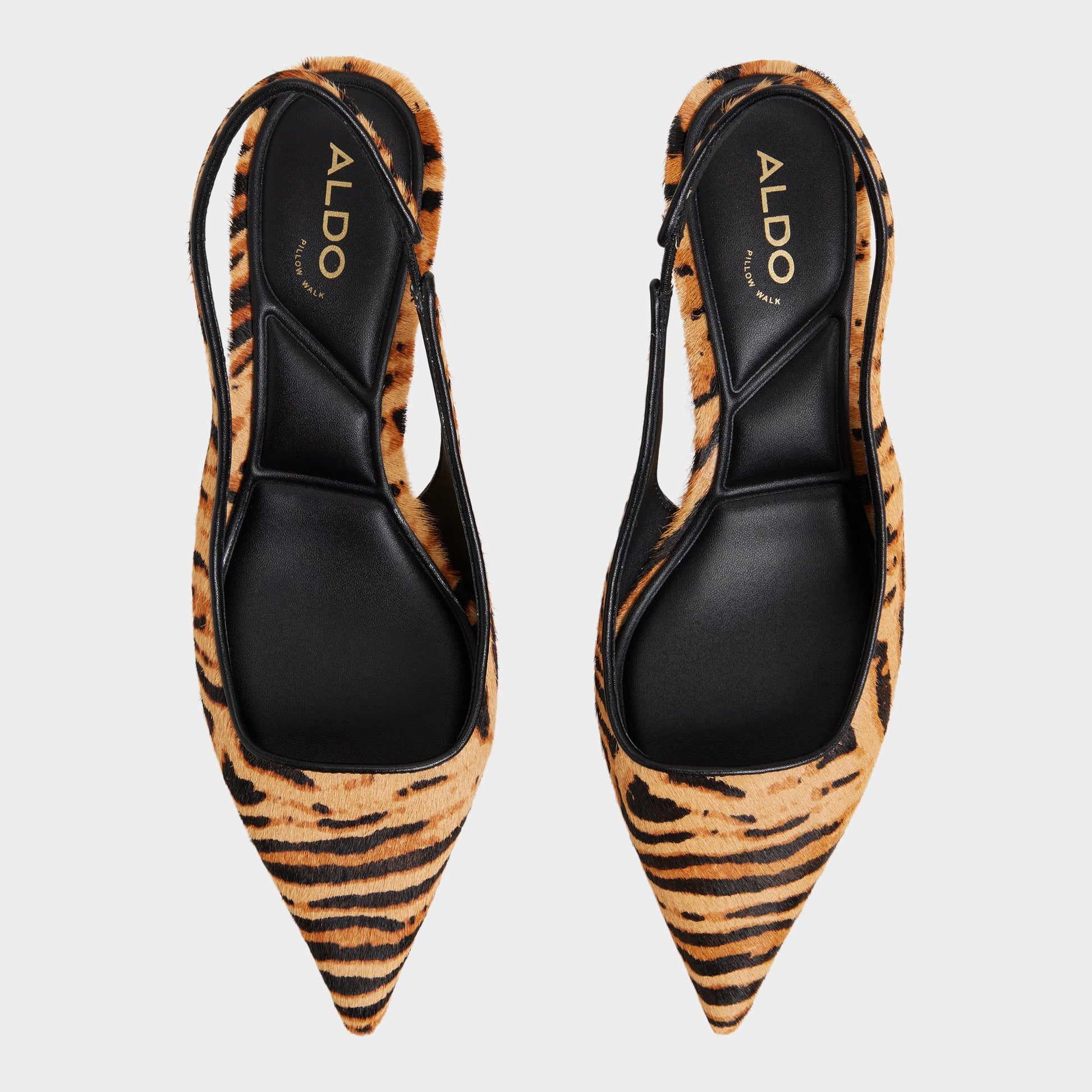 Top-down view of the Open Brown Leanah Slingback heel