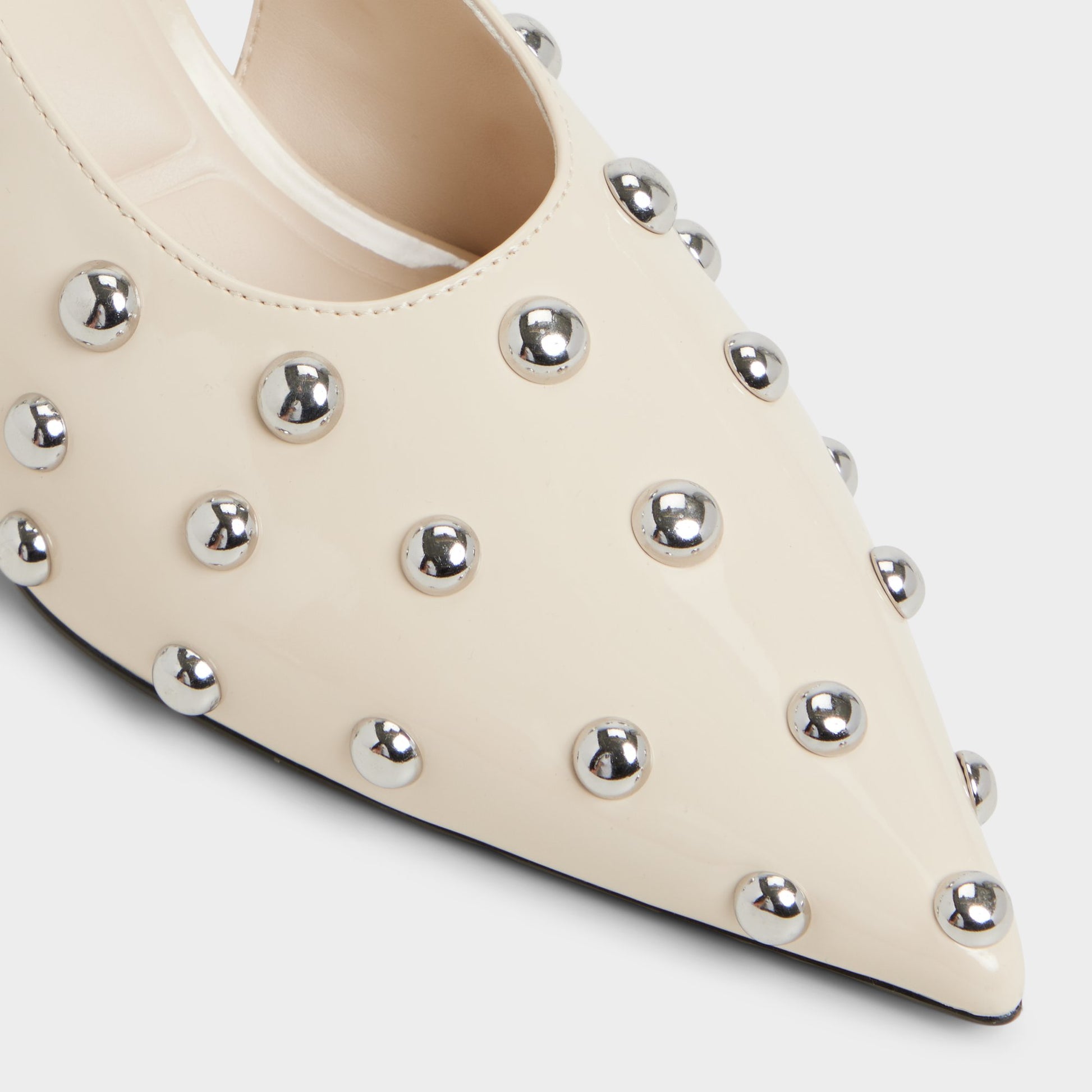 Close-up of the Cream Naiarah Slingback heel