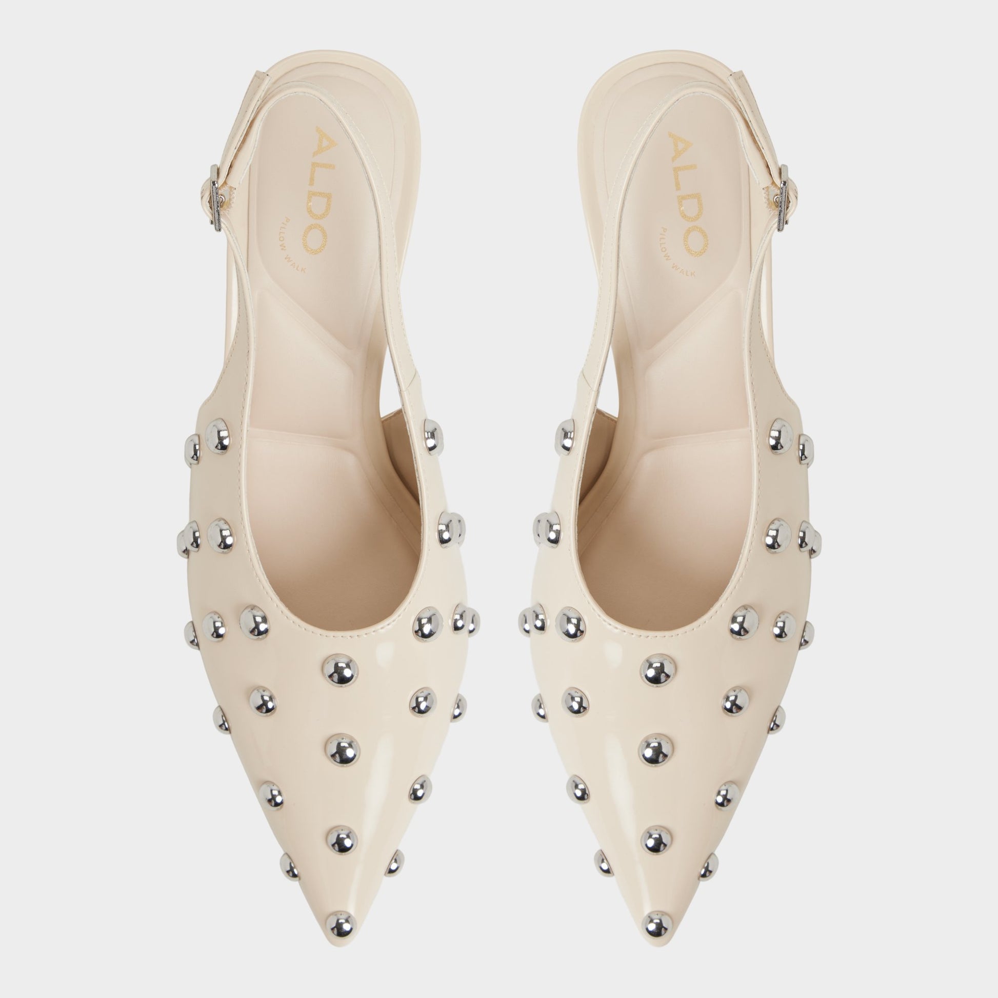 Top-down view of the Cream Naiarah Slingback heel