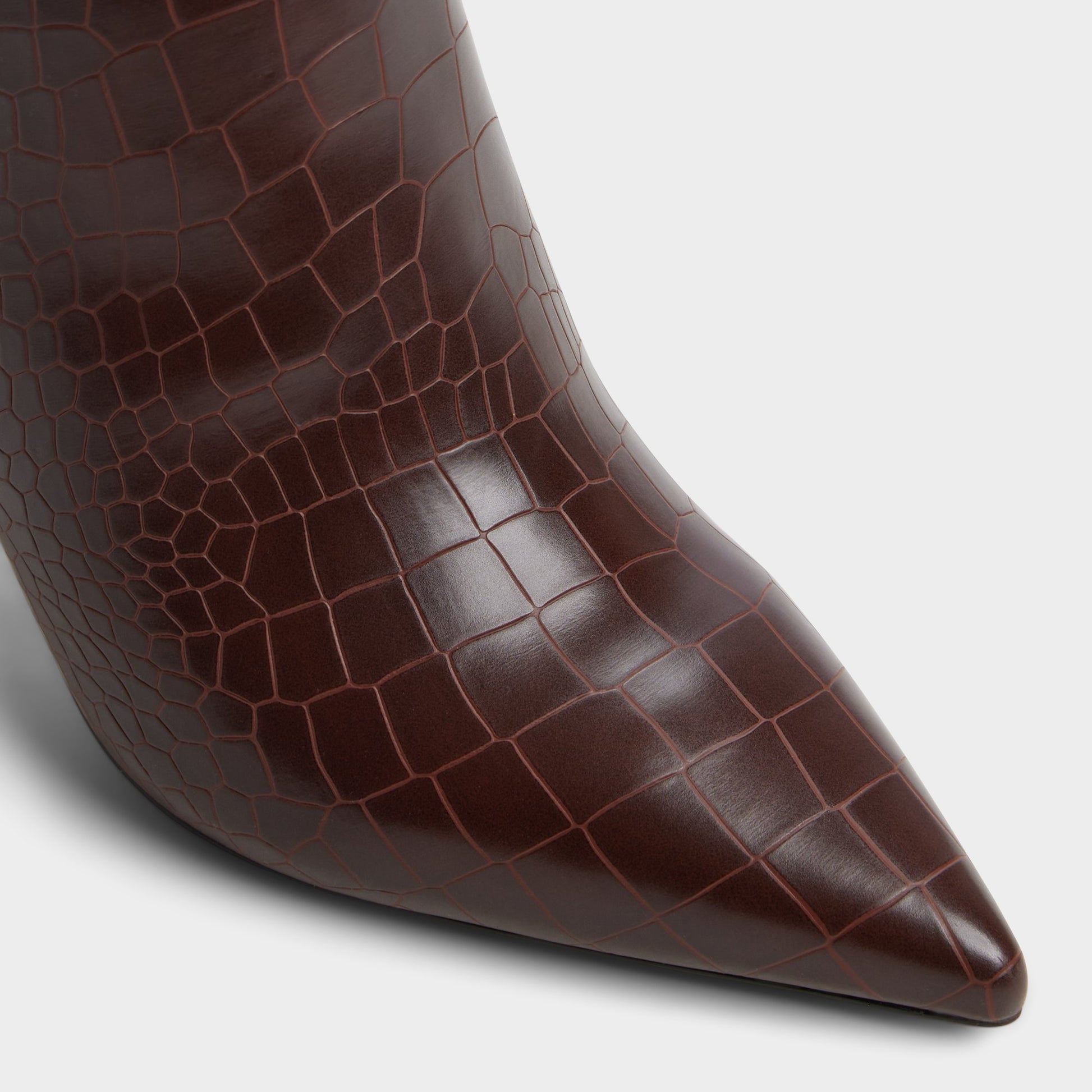 Close-up of the Dark Brown Saphiria Knee-high boot