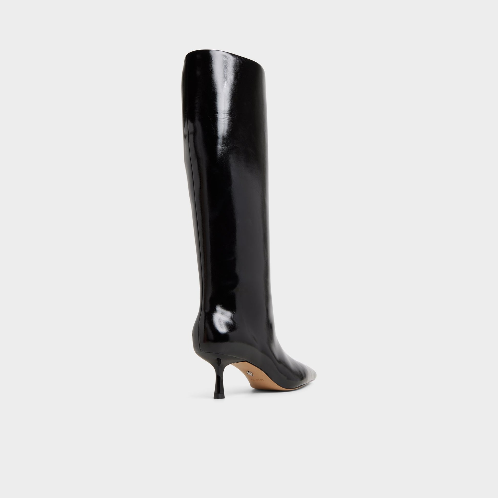 Three-quarter angle of Black Selora-wc Knee-high boot's back side