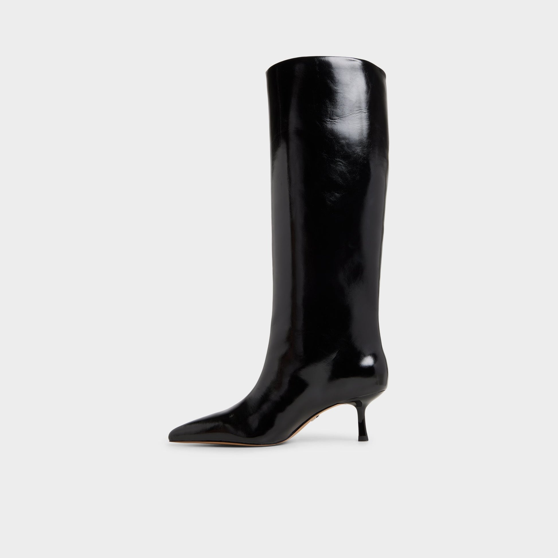 Side view of Black Selora-wc Knee-high boot