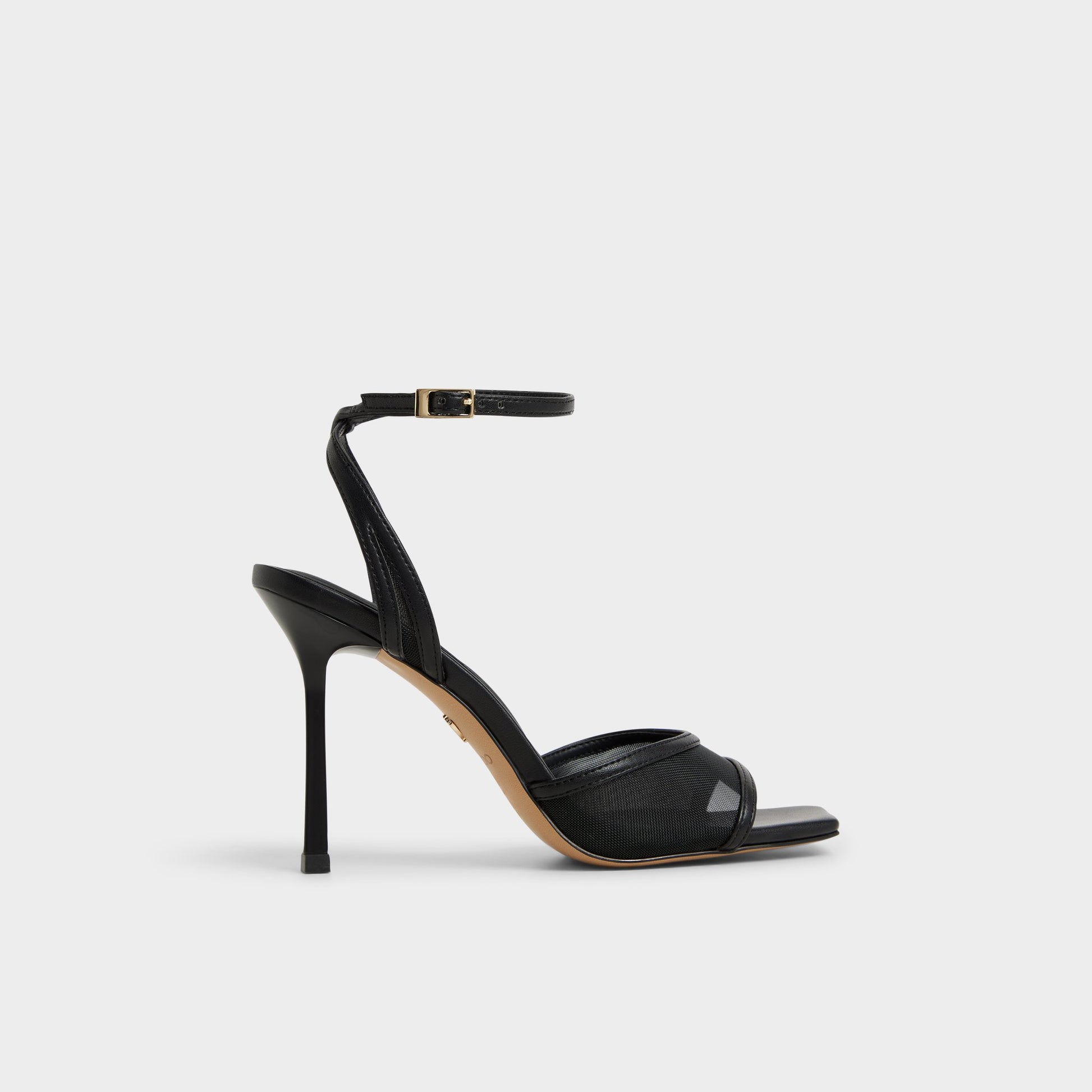 Main View of Black Sharra Strappy heeled sandal for Womens