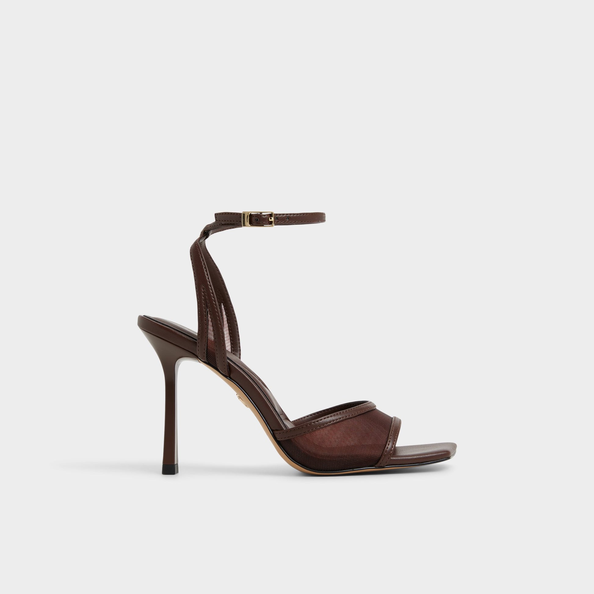 Main View of Dark Brown Sharra Strappy heeled sandal for Womens
