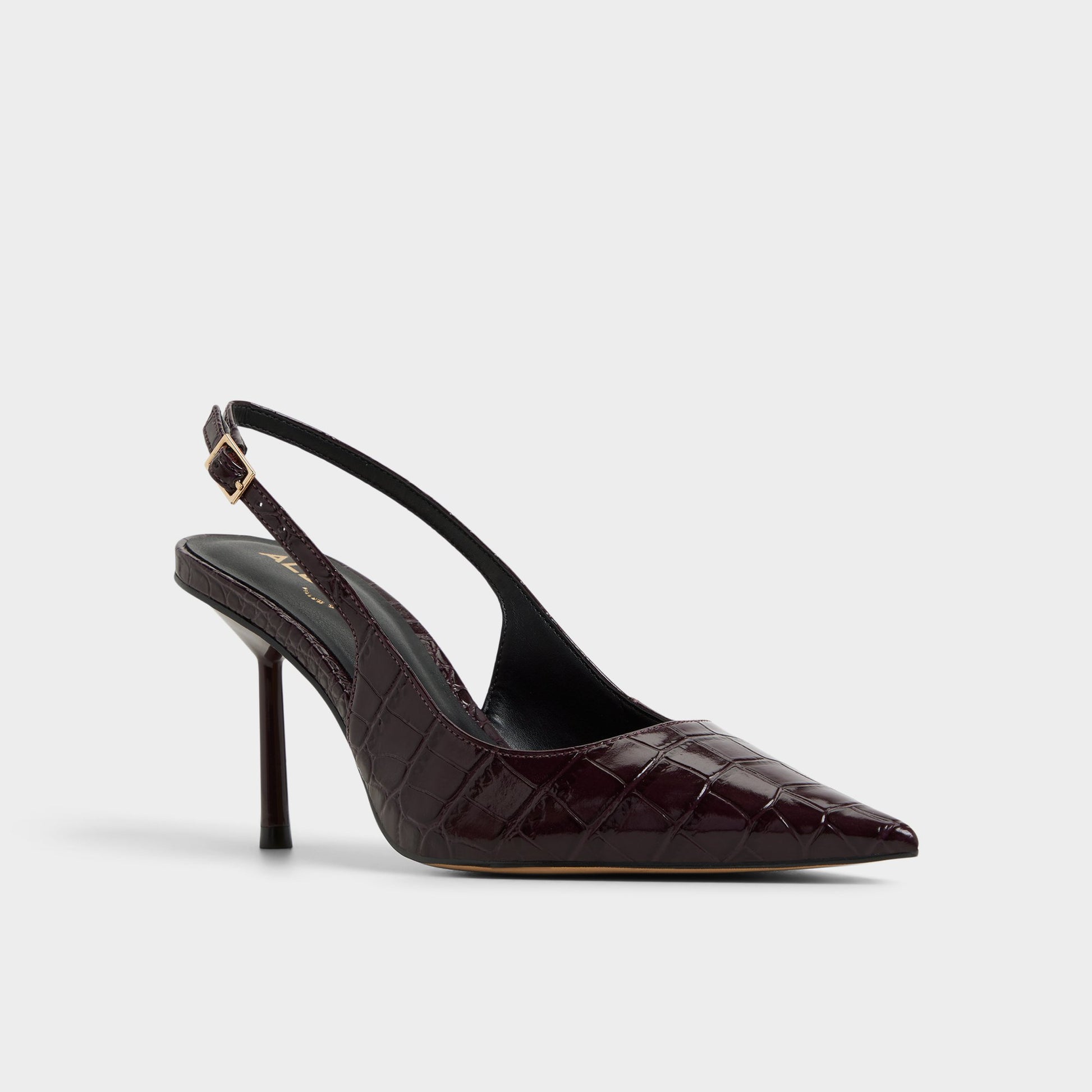 Three-quarter angle of Bordo Seralina Slingback heel's front side