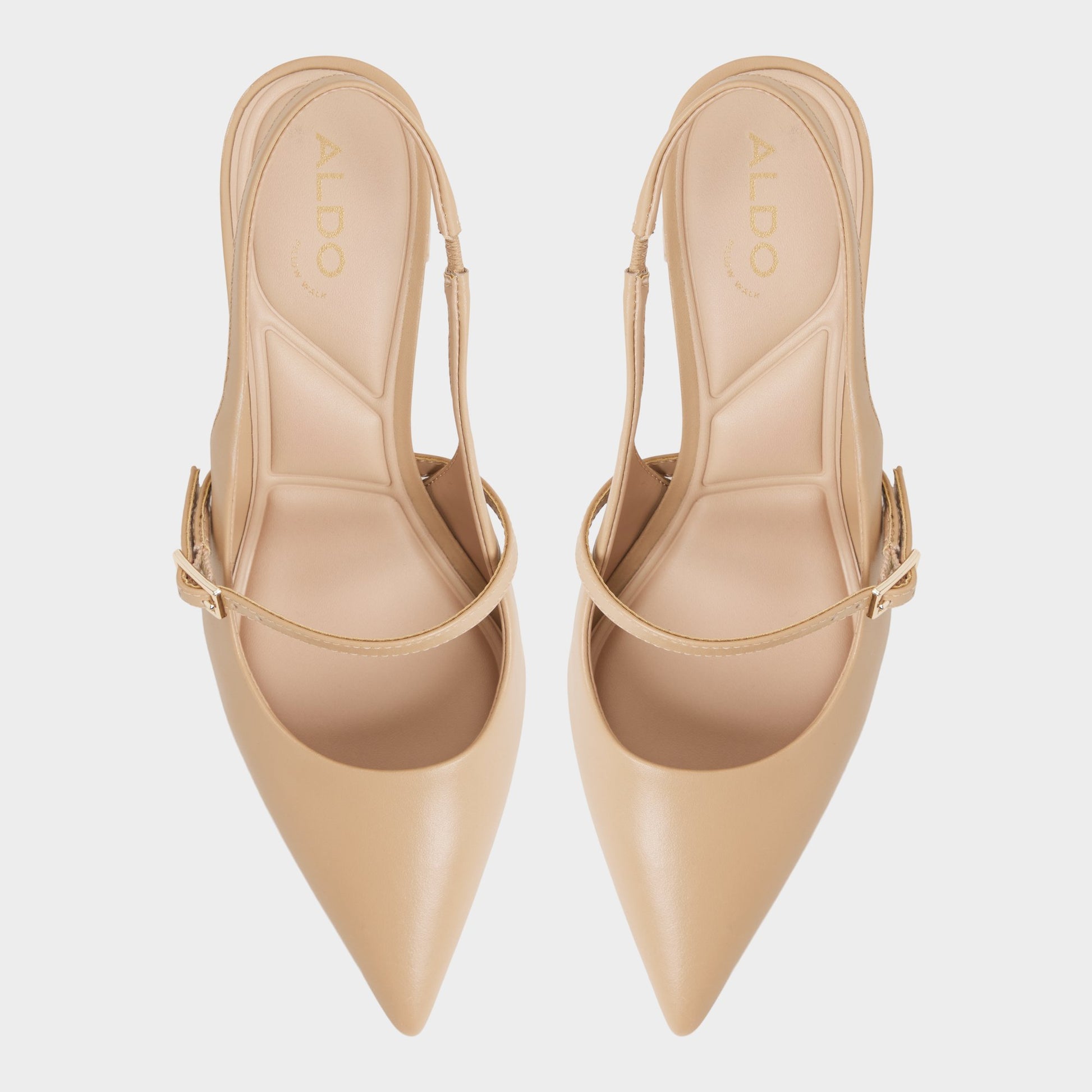 Vue de dessus de la Beige Vestian Talon haut à bride arrière