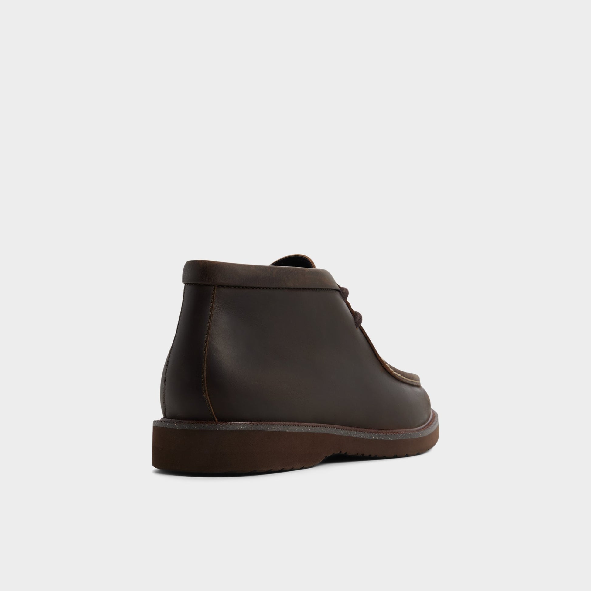 Three-quarter angle of Dark brown Davie Chukka boot's back side