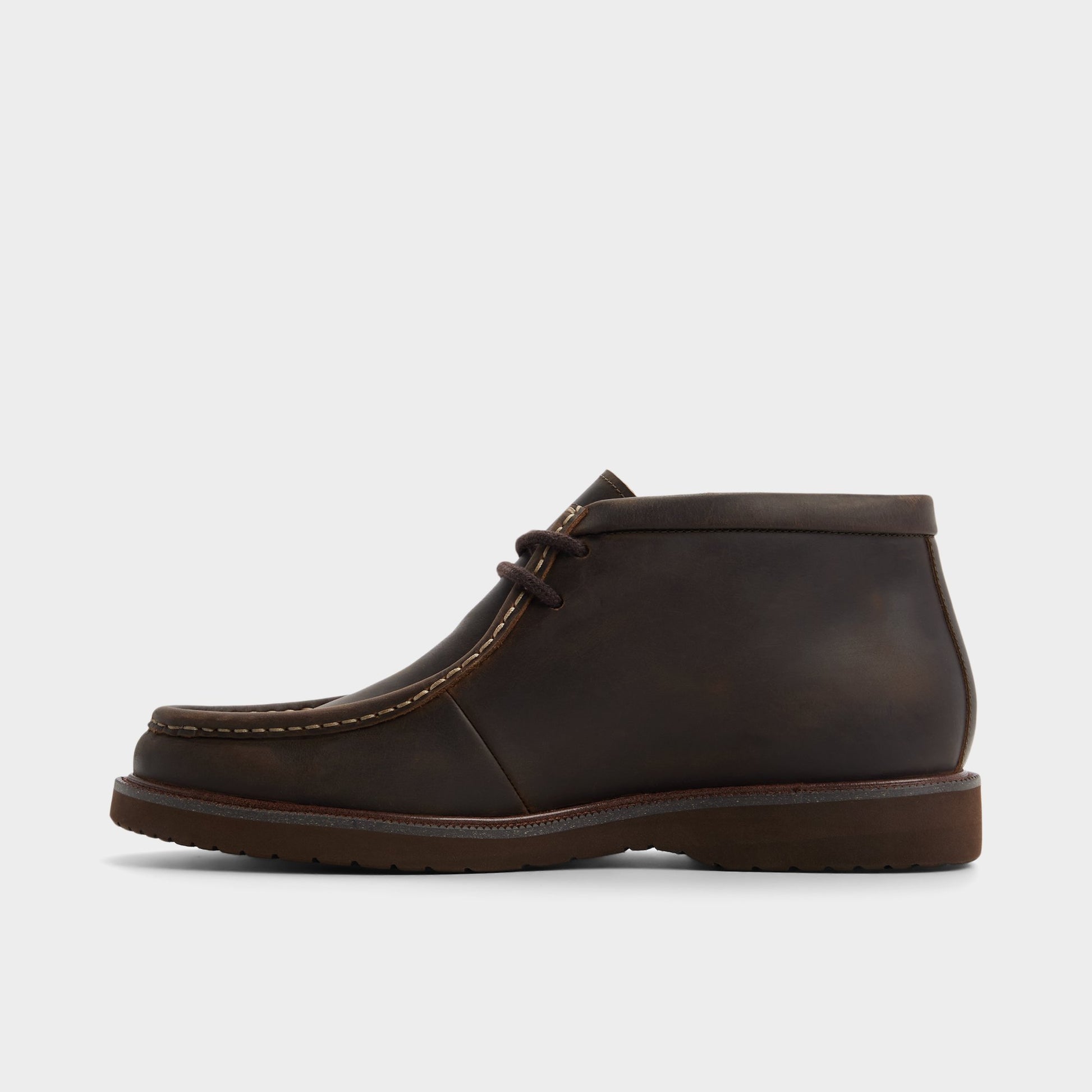 Side view of Dark brown Davie Chukka boot