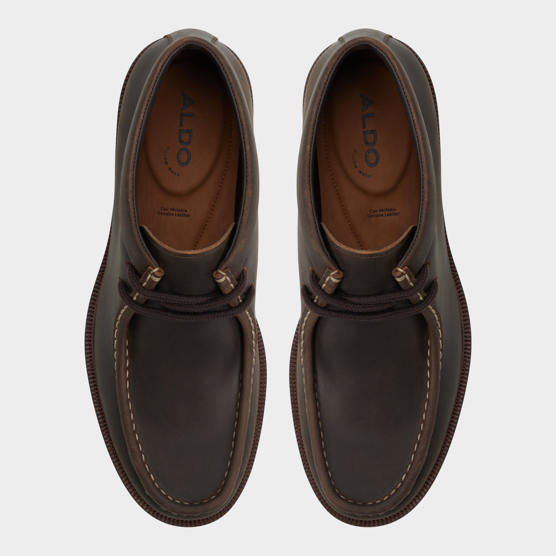 Top-down view of the Dark brown Davie Chukka boot