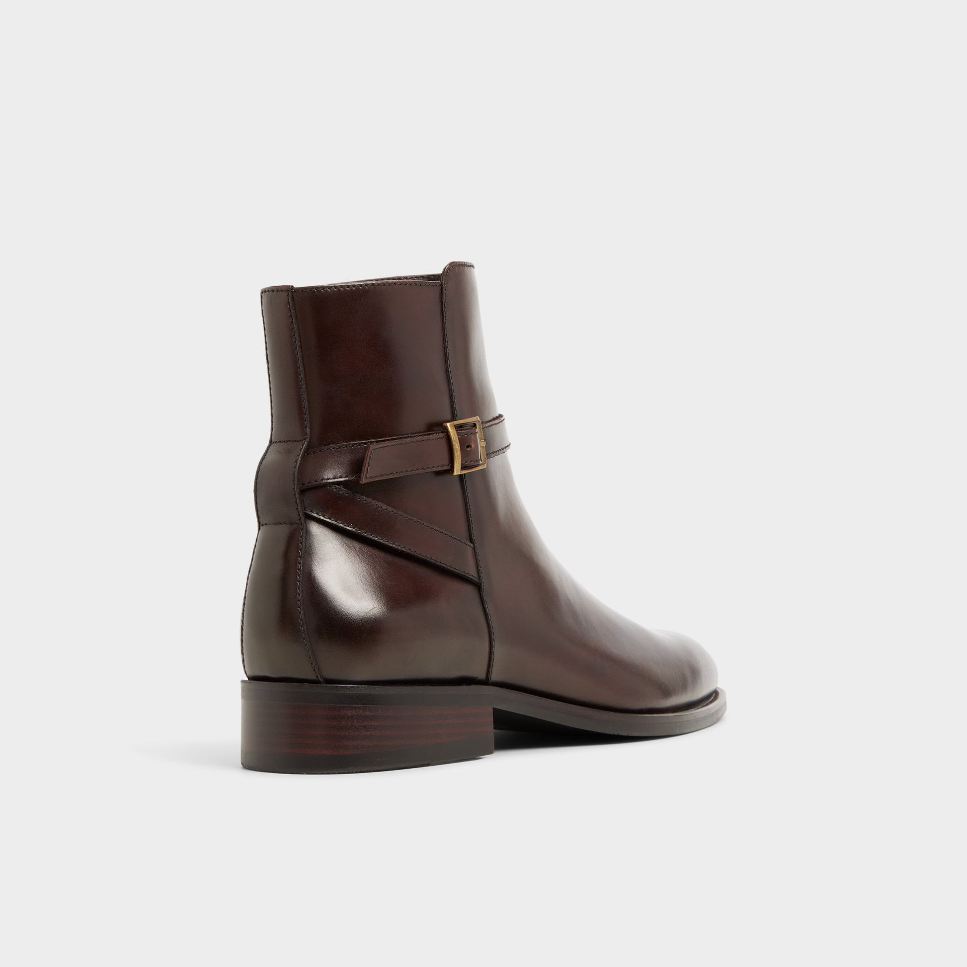 Three-quarter angle of Dark brown Visco Ankle boot's back side