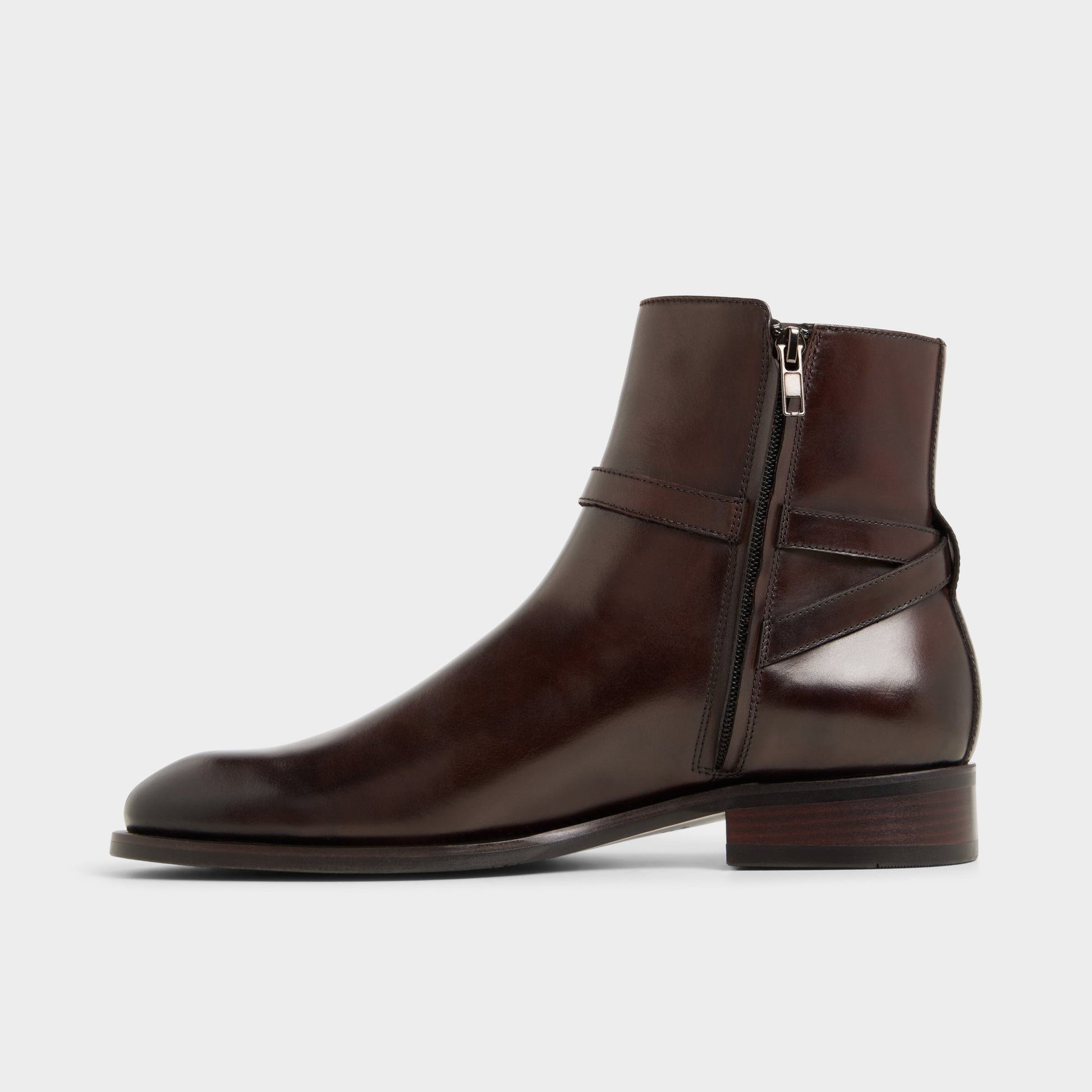Side view of Dark brown Visco Ankle boot
