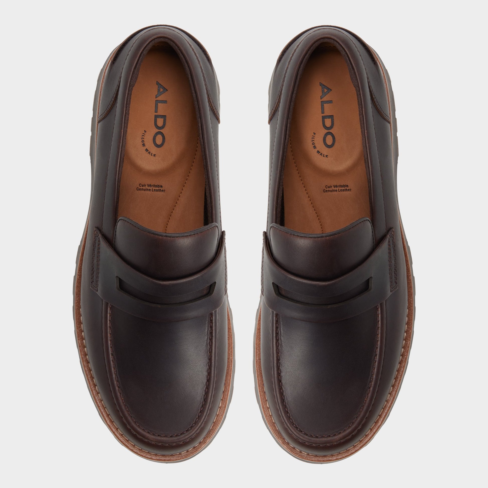 Top-down view of the Dark brown Kole Loafer