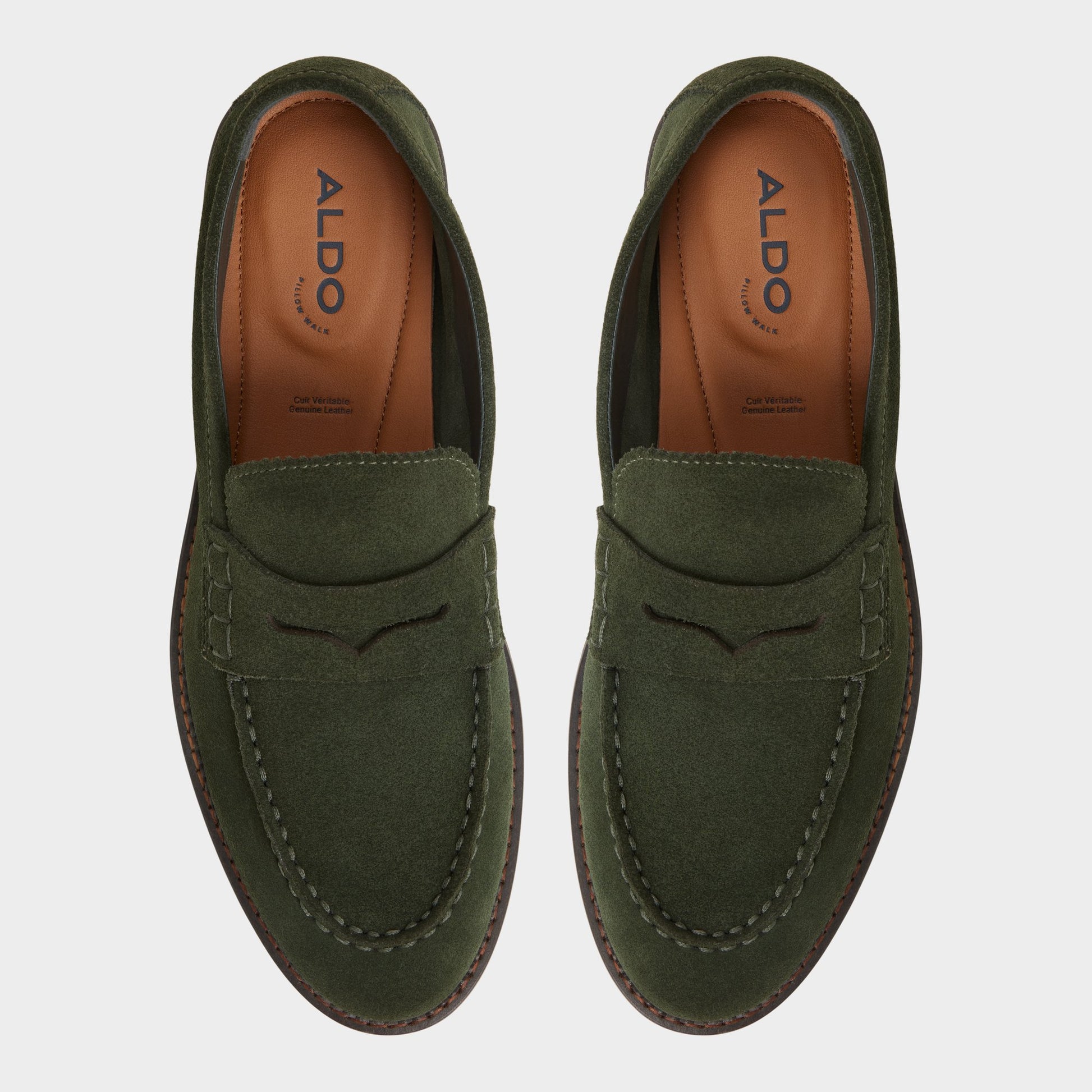 Top-down view of the Pine Green Melville Loafer