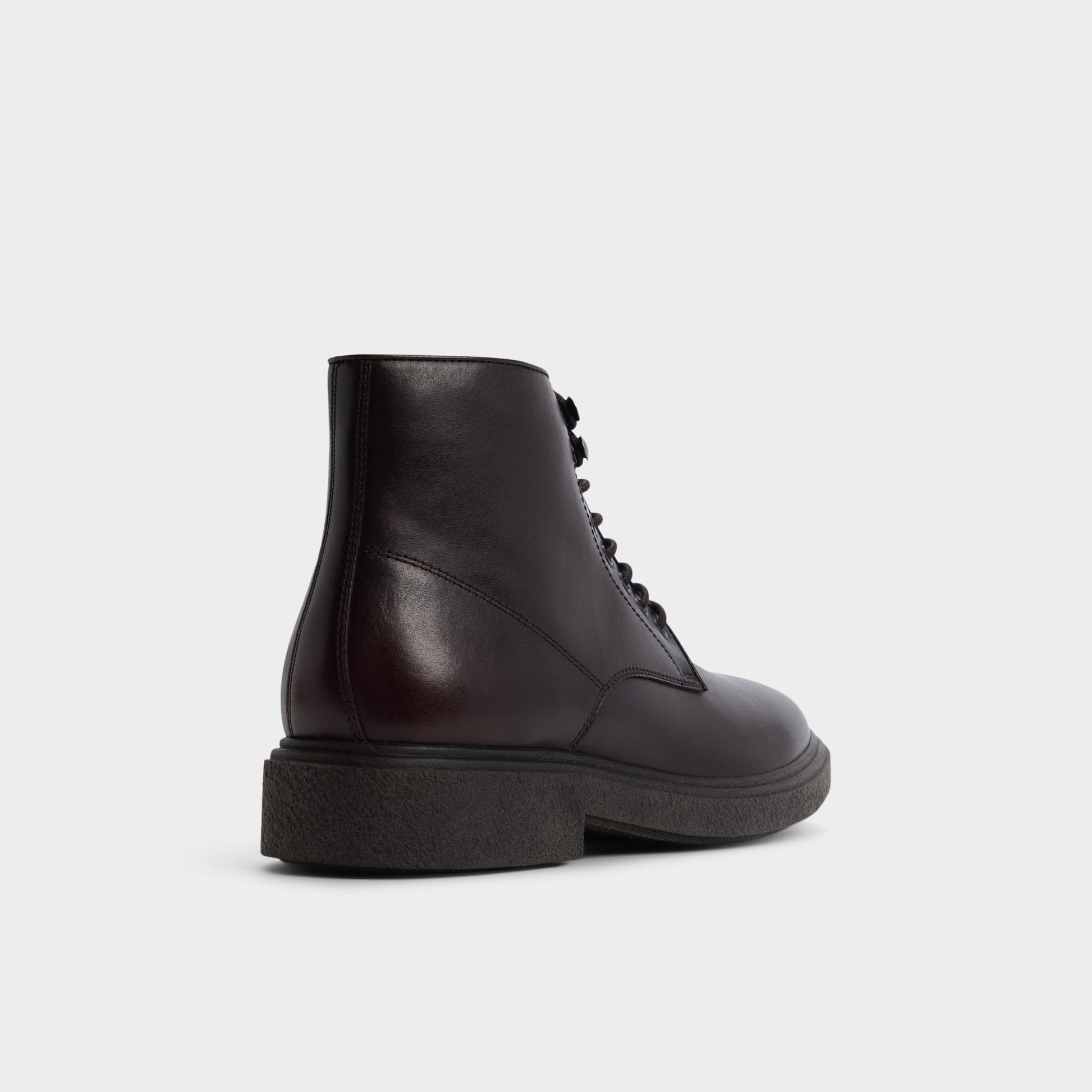 Three-quarter angle of Dark brown Walton Lace-up boot's back side