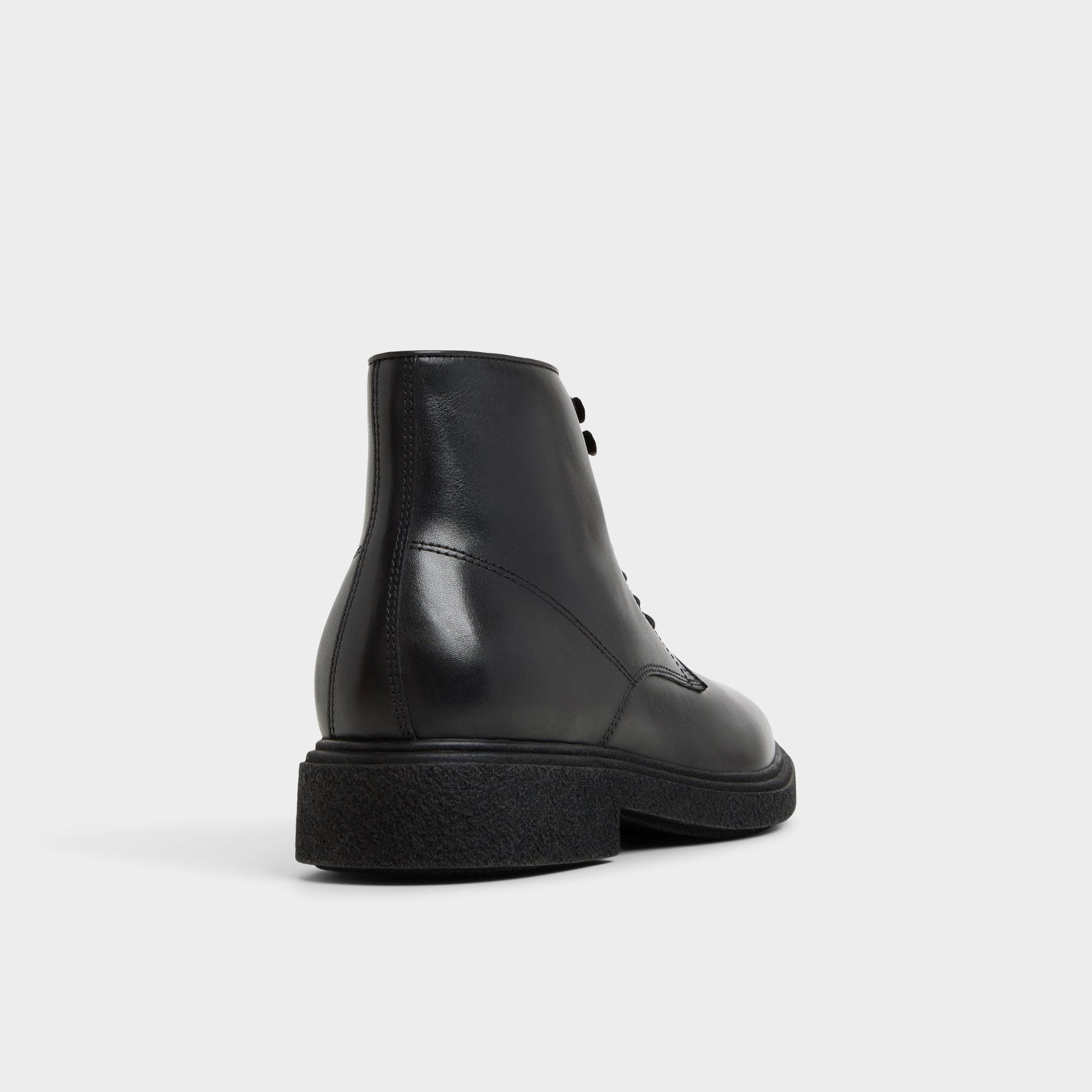 Three-quarter angle of Black Walton Lace-up boot's back side