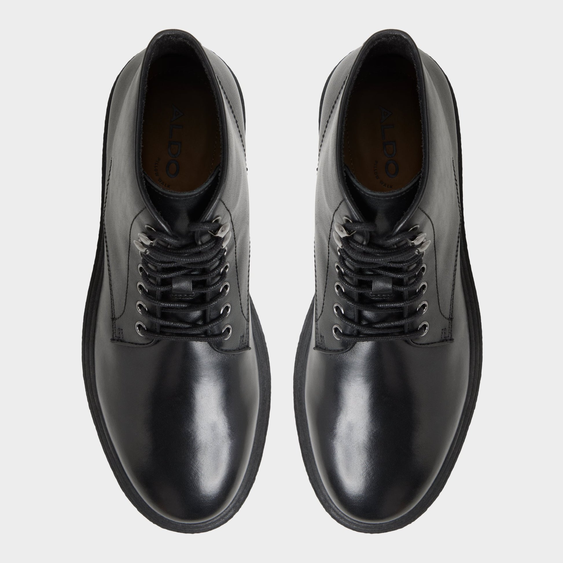 Top-down view of the Black Walton Lace-up boot