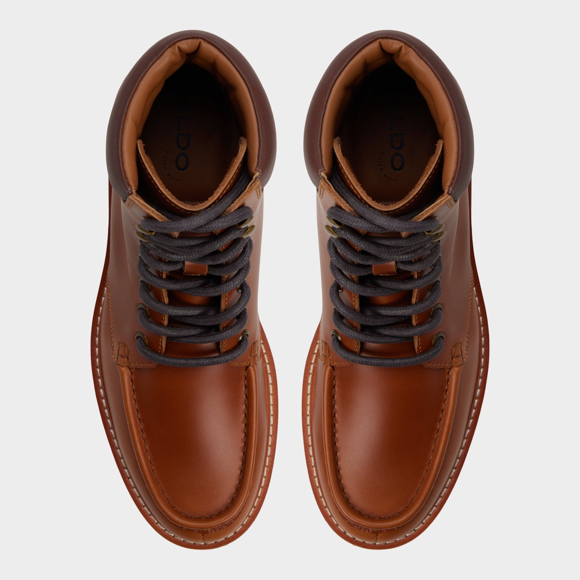 Top-down view of the Cognac Grier Combat boot