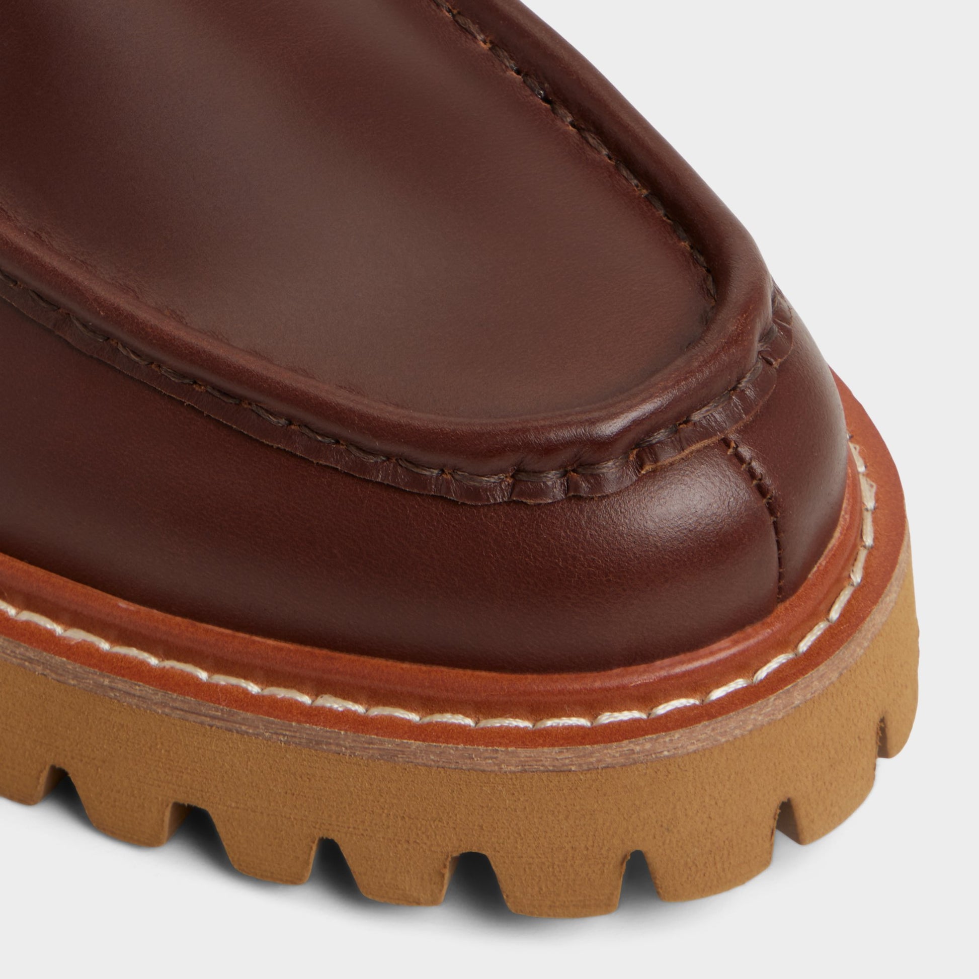 Close-up of the Medium brown Grier Combat boot