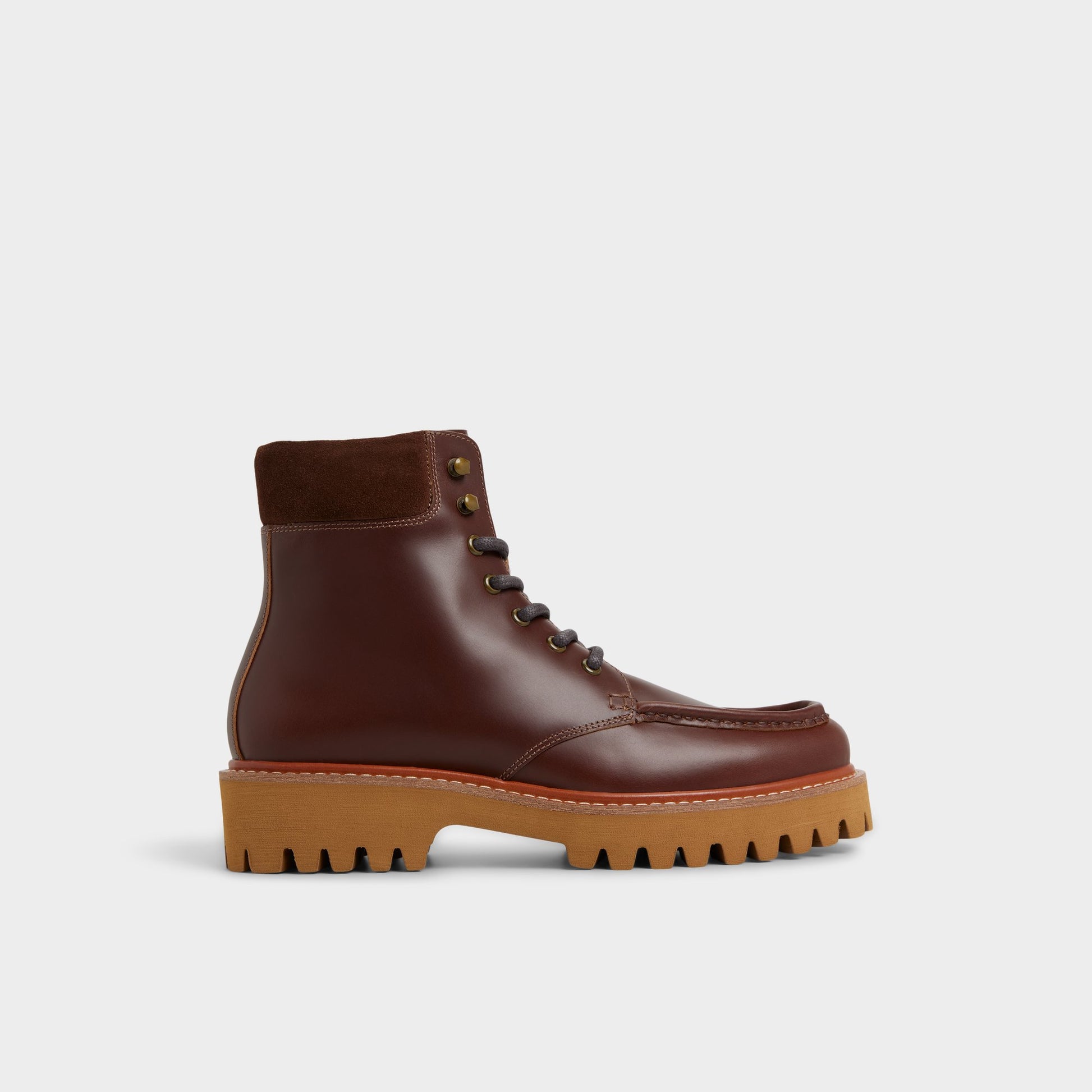 Main View of Medium brown Grier Combat boot for Mens