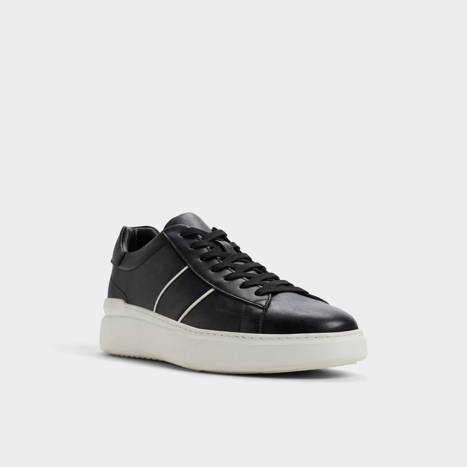 Three-quarter angle of Black Paxon Low top sneaker's front side
