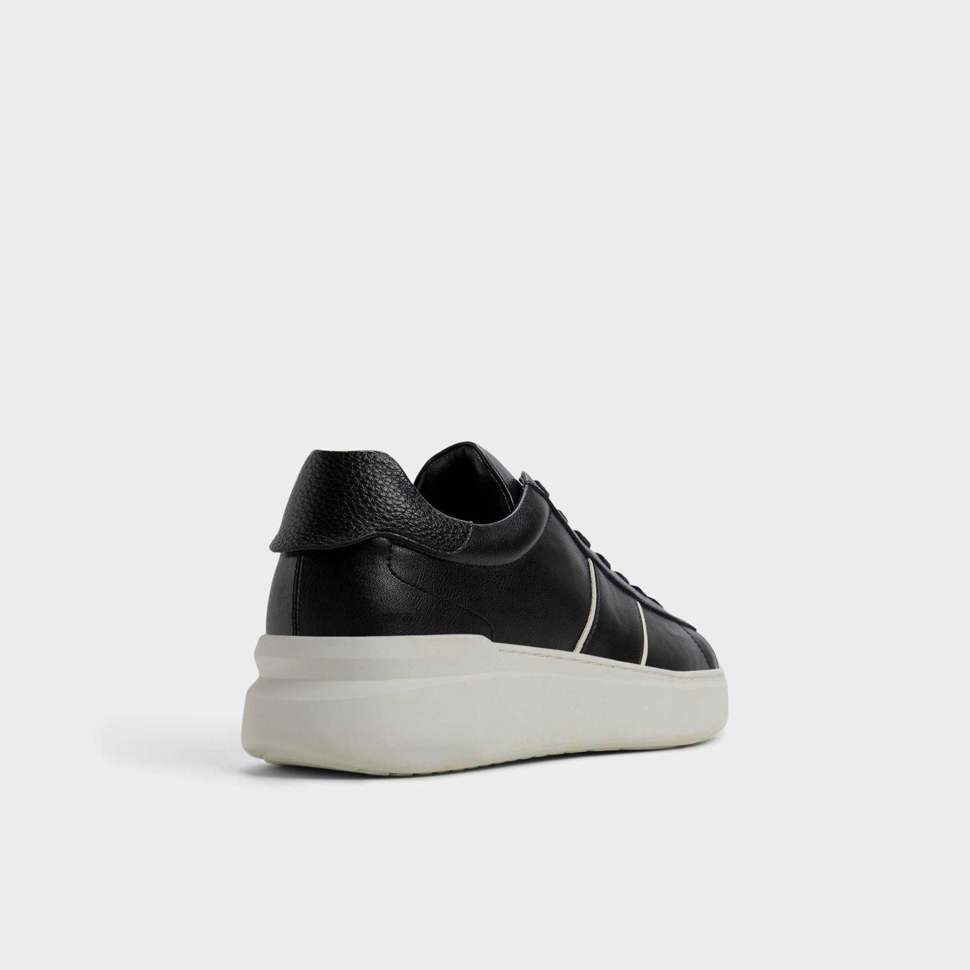 Three-quarter angle of Black Paxon Low top sneaker's back side