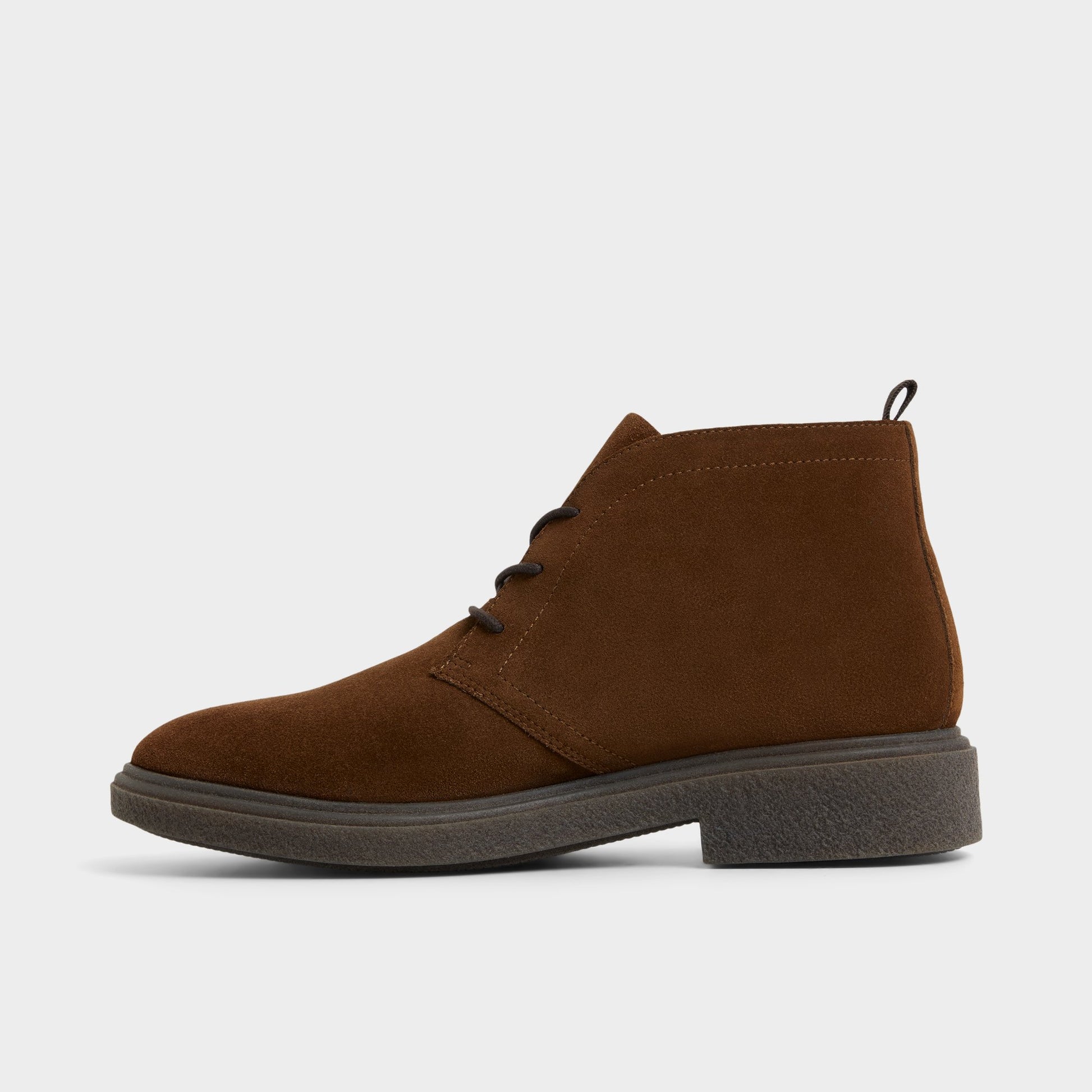 Side view of Open brown Torro Chukka boot