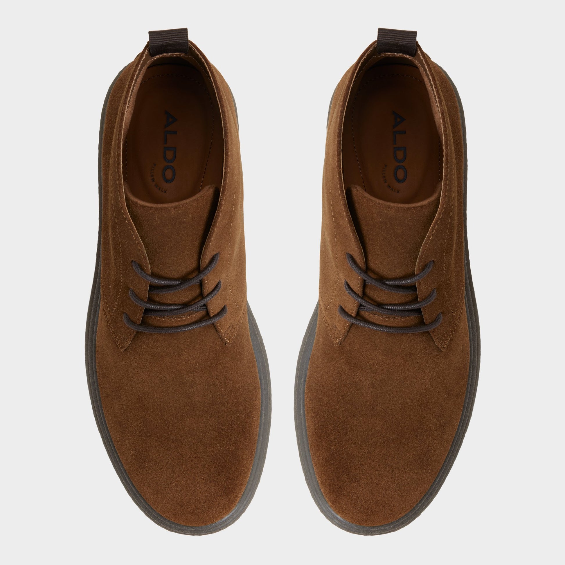 Top-down view of the Open brown Torro Chukka boot