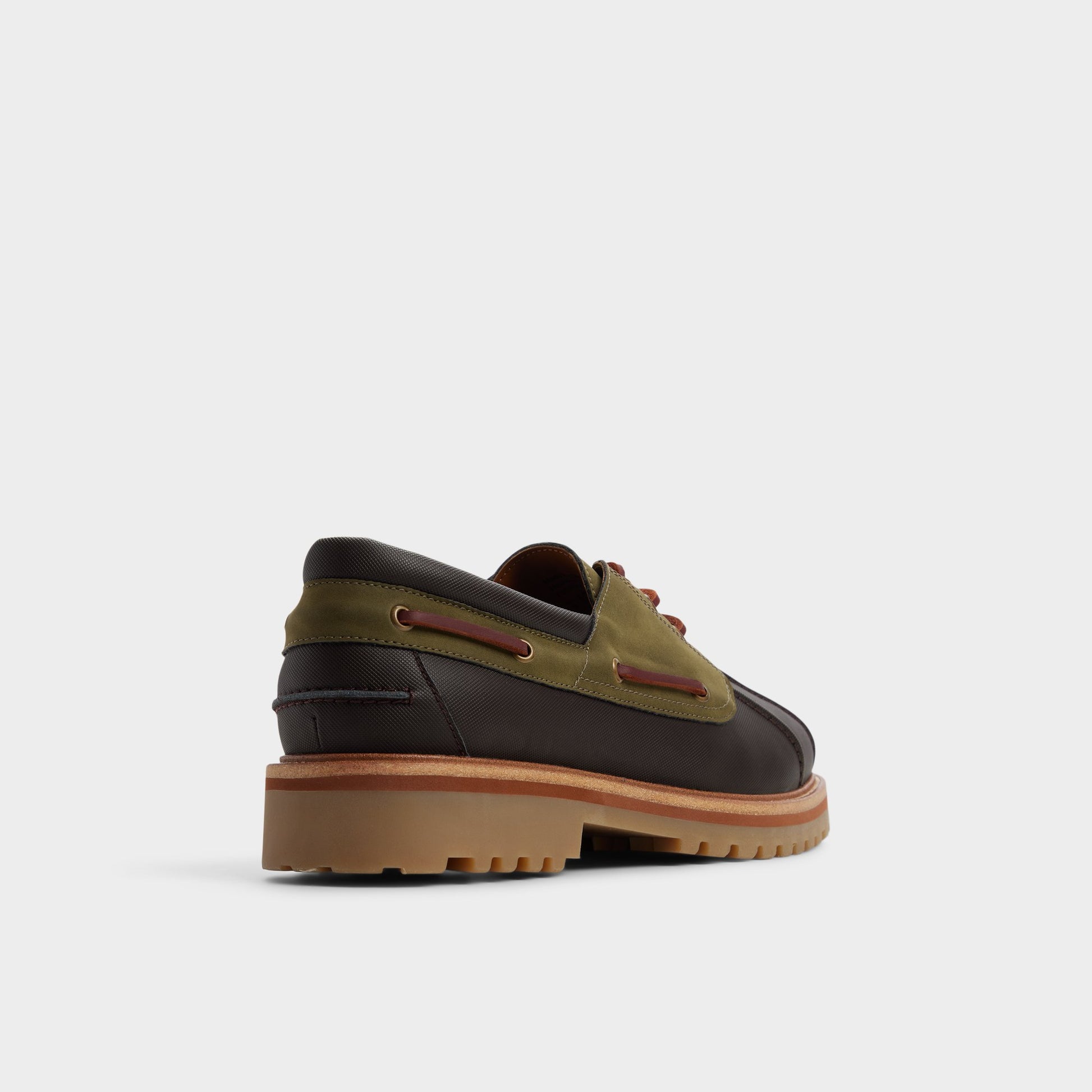Three-quarter angle of Brown Primary - Multi Finn Boat shoe's back side