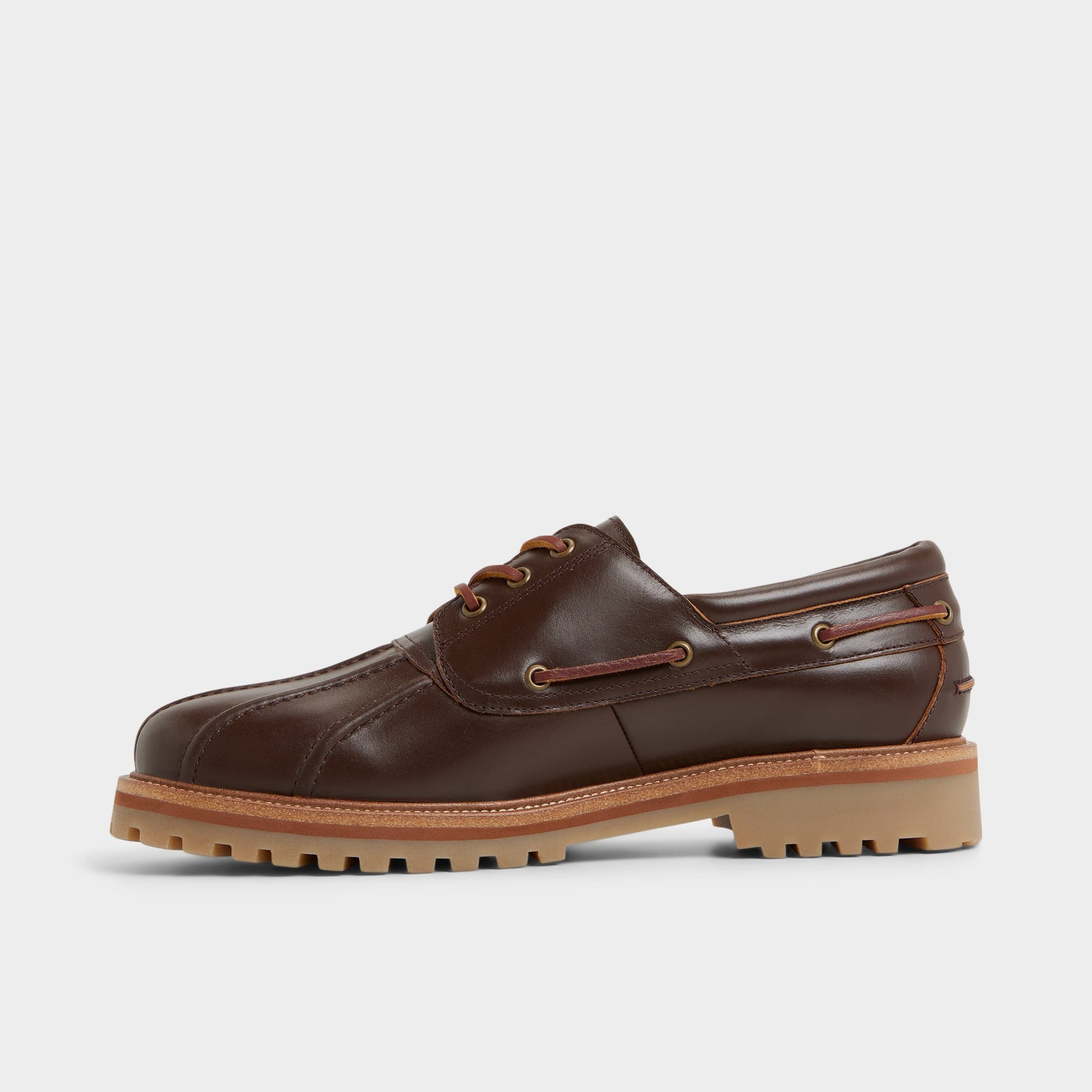 Side view of Medium Brown Finn Boat shoe