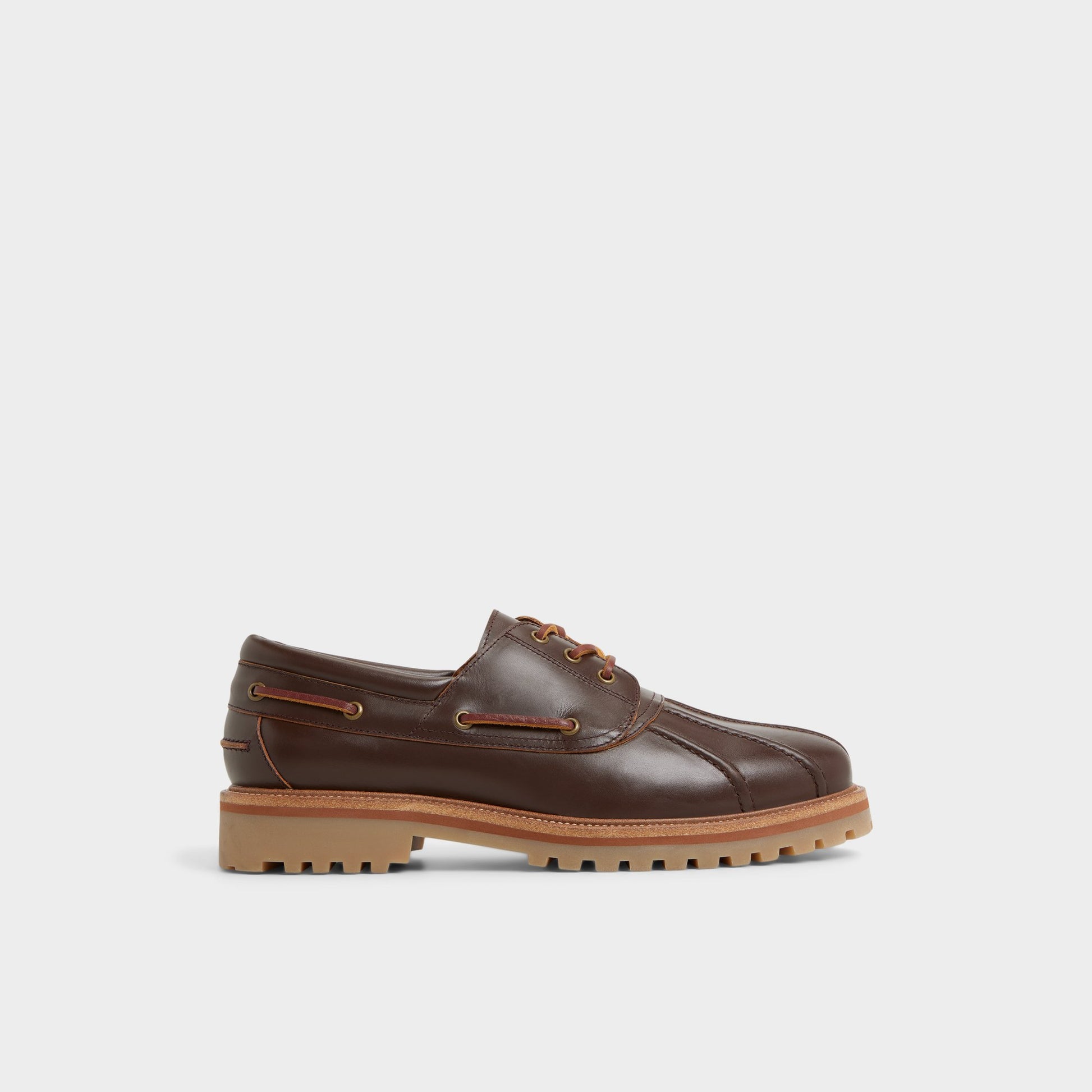 Main View of Medium Brown Finn Boat shoe for Mens