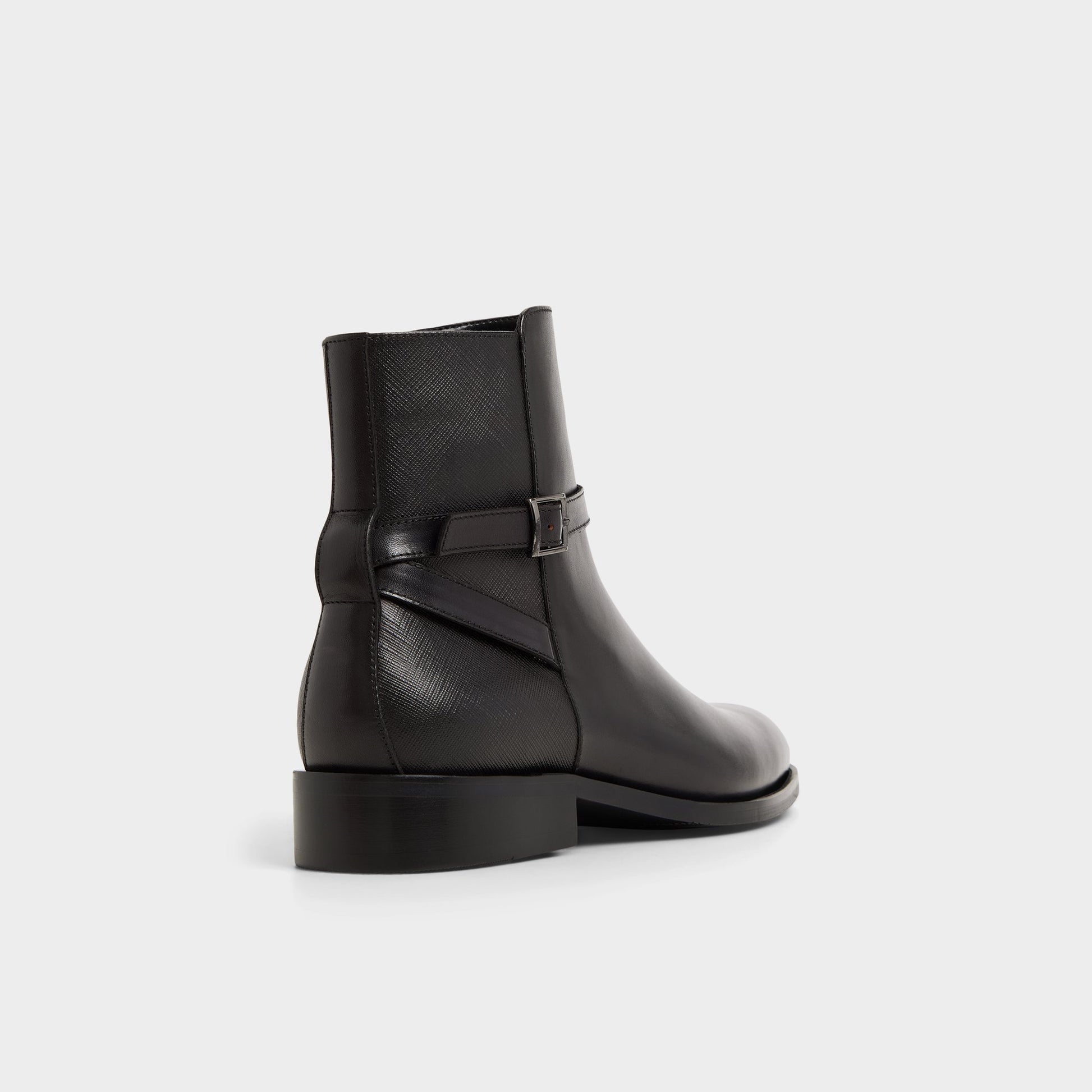 Three-quarter angle of Open black Visco Ankle boot's back side