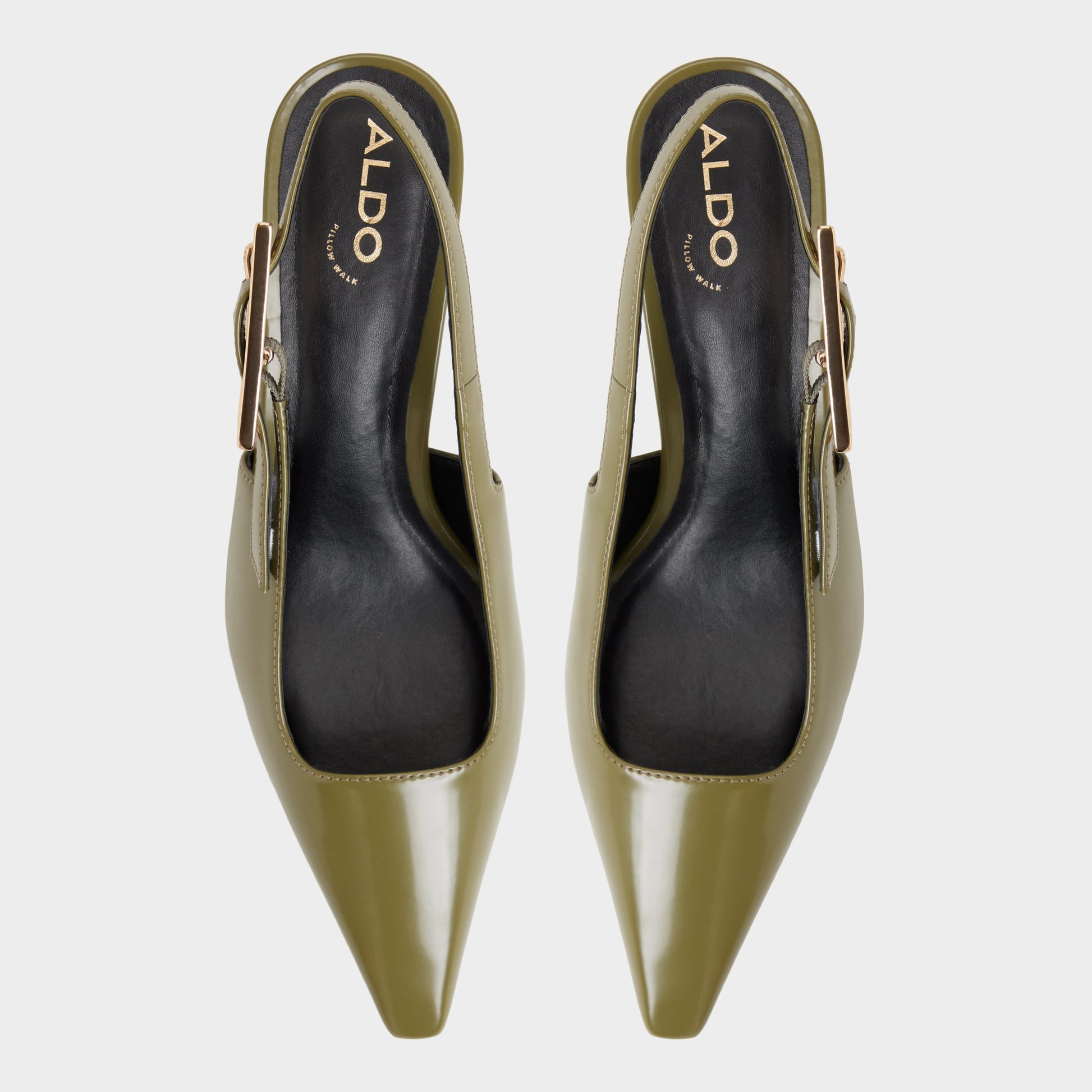 Top-down view of the Khaki Nealie Slingback heel