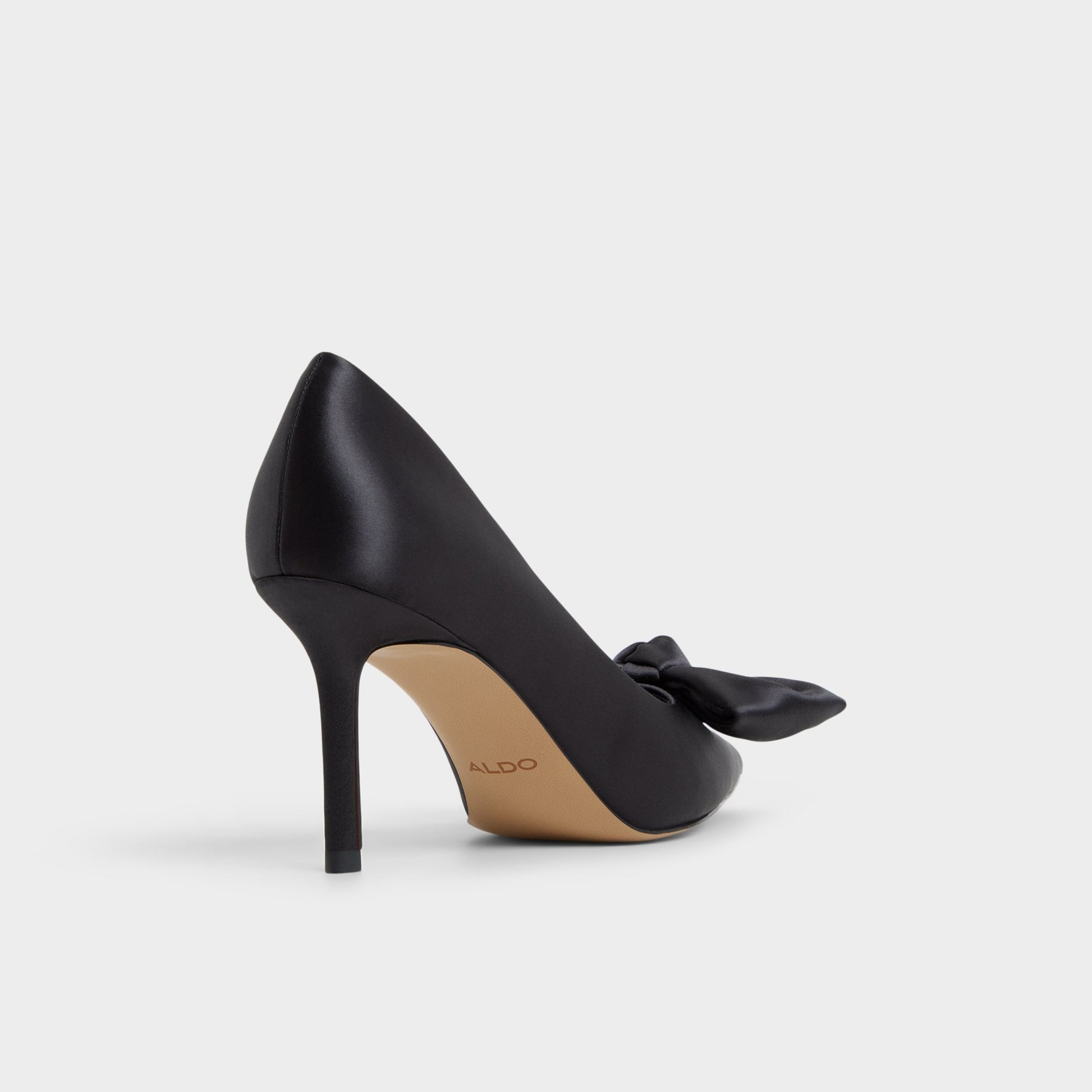 Three-quarter angle of Black Kaitia Pump's back side