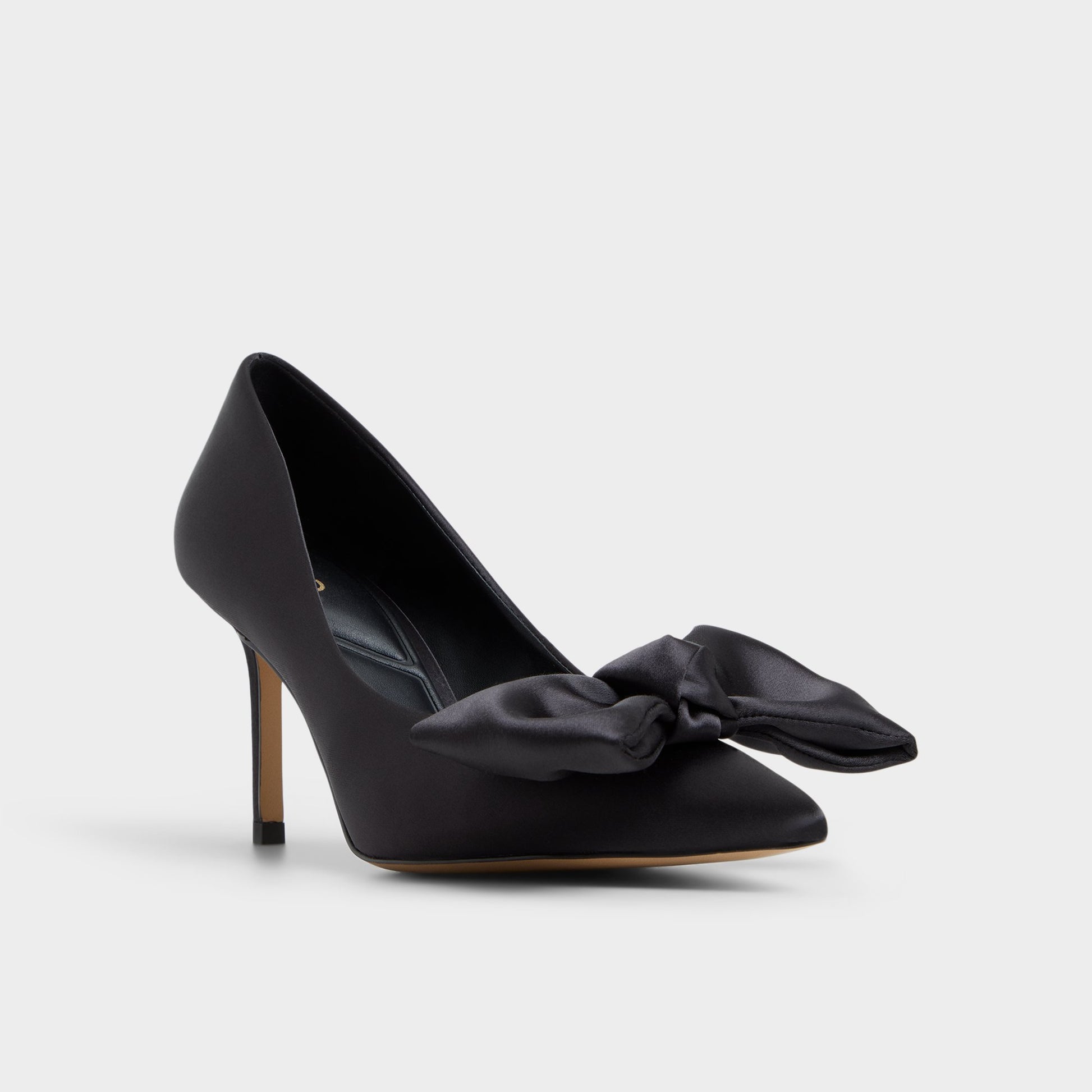 Three-quarter angle of Black Kaitia Pump's front side