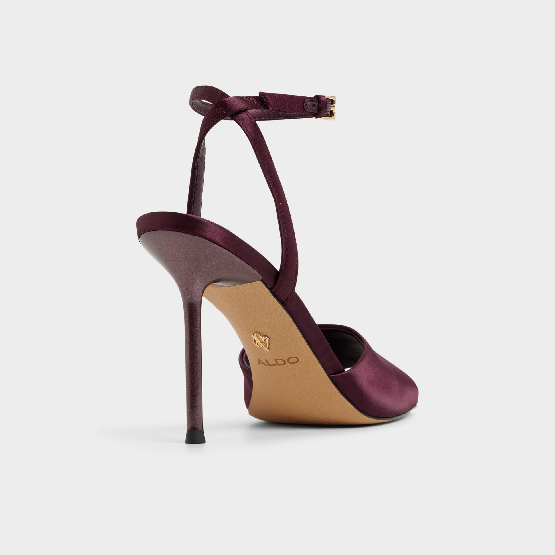 Three-quarter angle of Bordo Kaiasien Strappy heeled sandal's back side