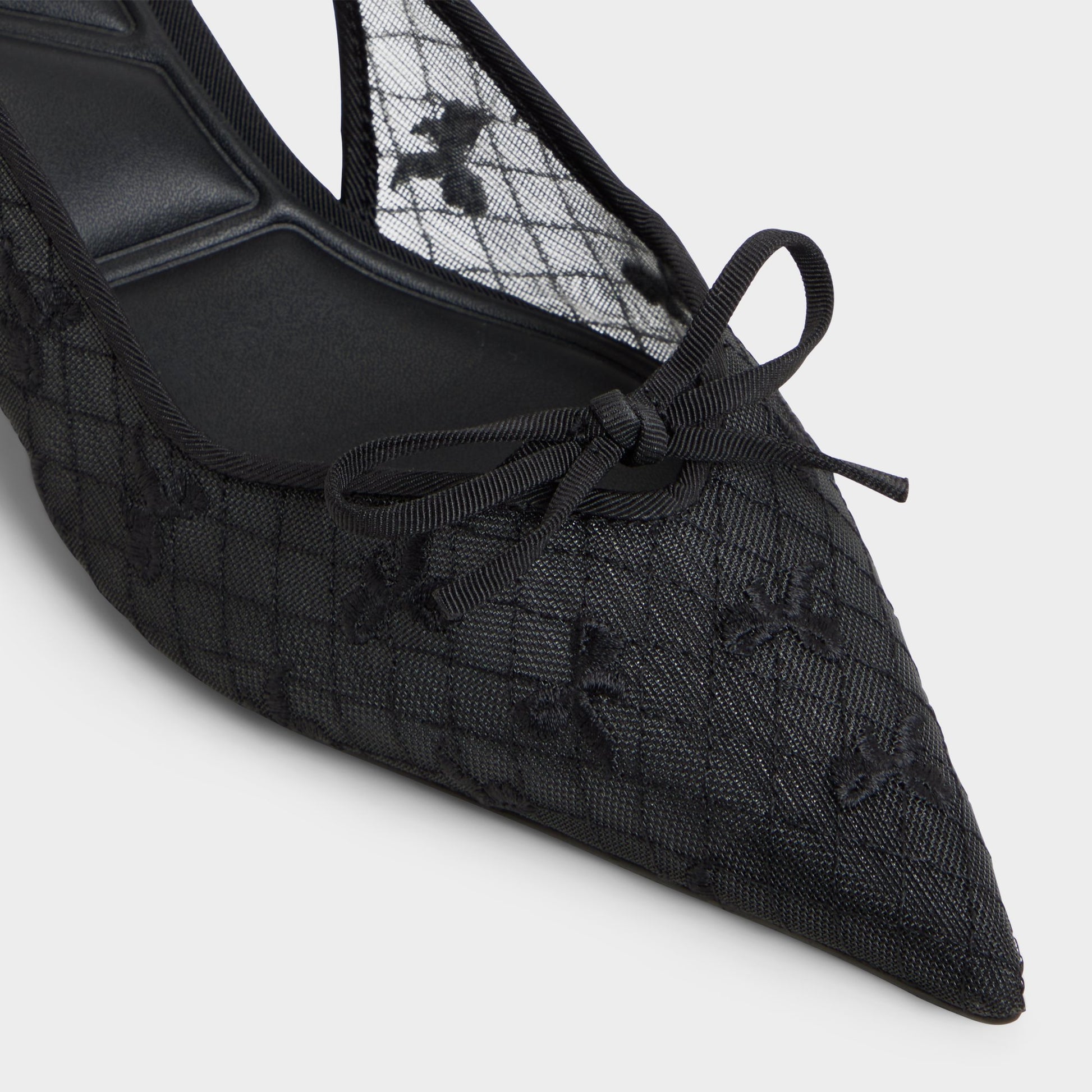 Close-up of the Other black Azaro Slingback heel