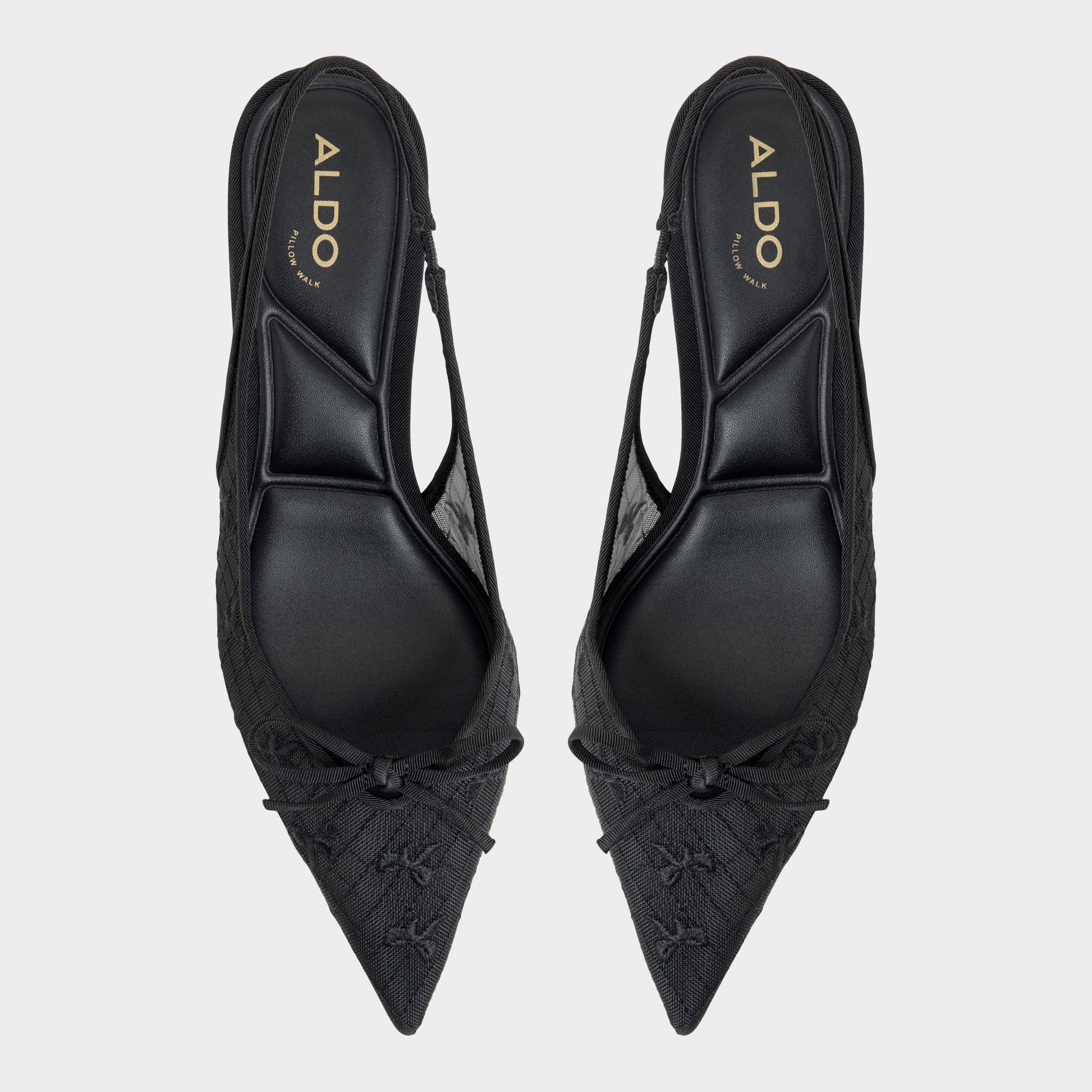 Top-down view of the Other black Azaro Slingback heel